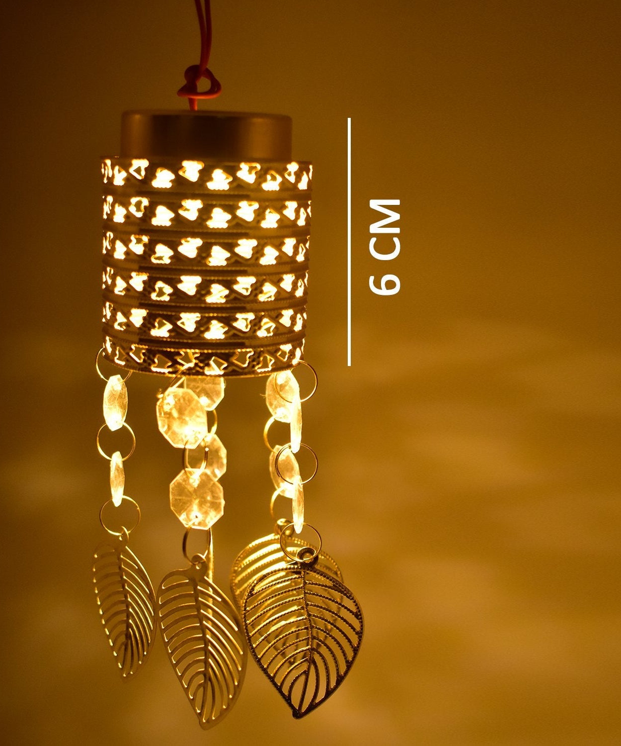 Fancy home decor with small golden jhoomer, sophisticated design