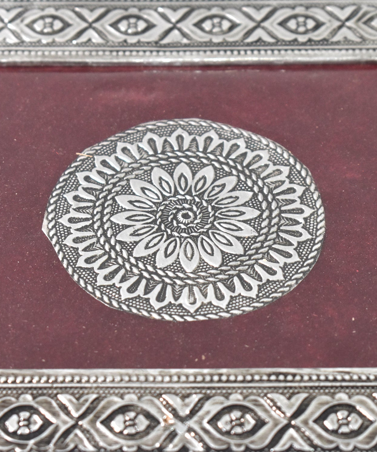 Engraved Mandala Silver Chowki