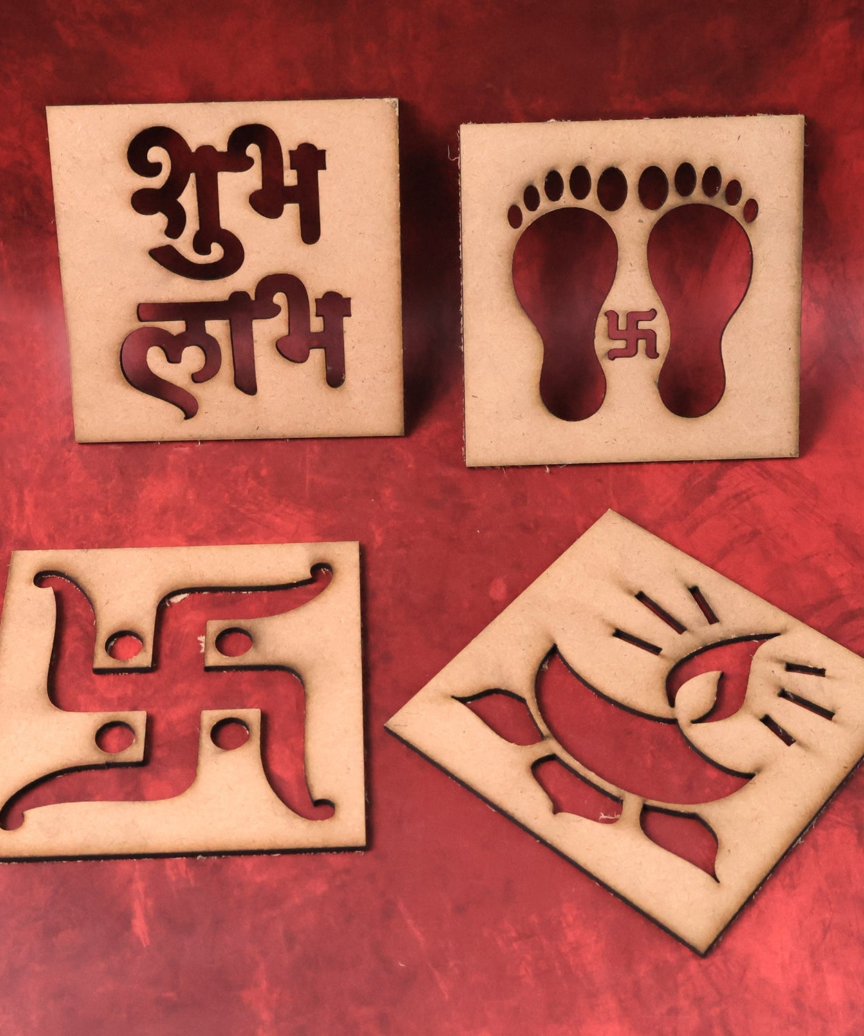 Wooden Decorative Cutouts (Mix Design / 4 Pc)