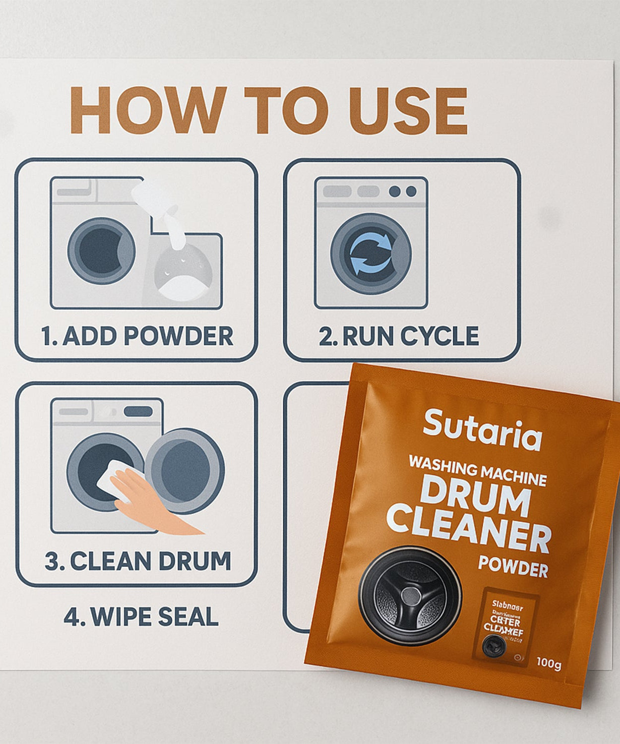 Washing Machine Drum Cleaner Powder – 100g