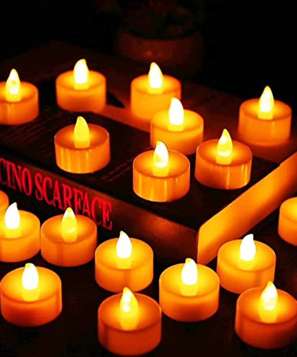 White LED tealight candles, 24 pcs, for festival decor