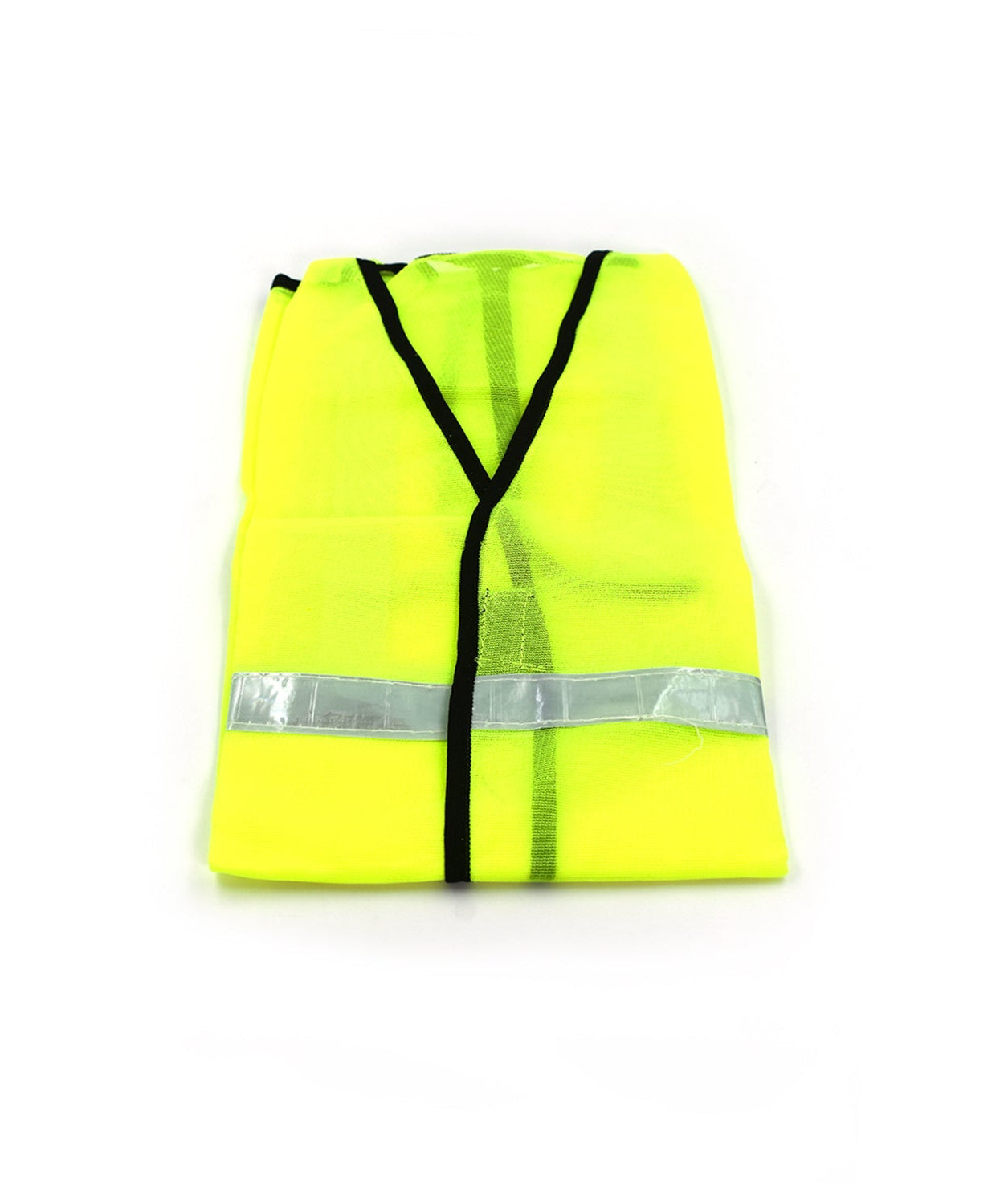 Green safety jacket with reflective strips for construction work