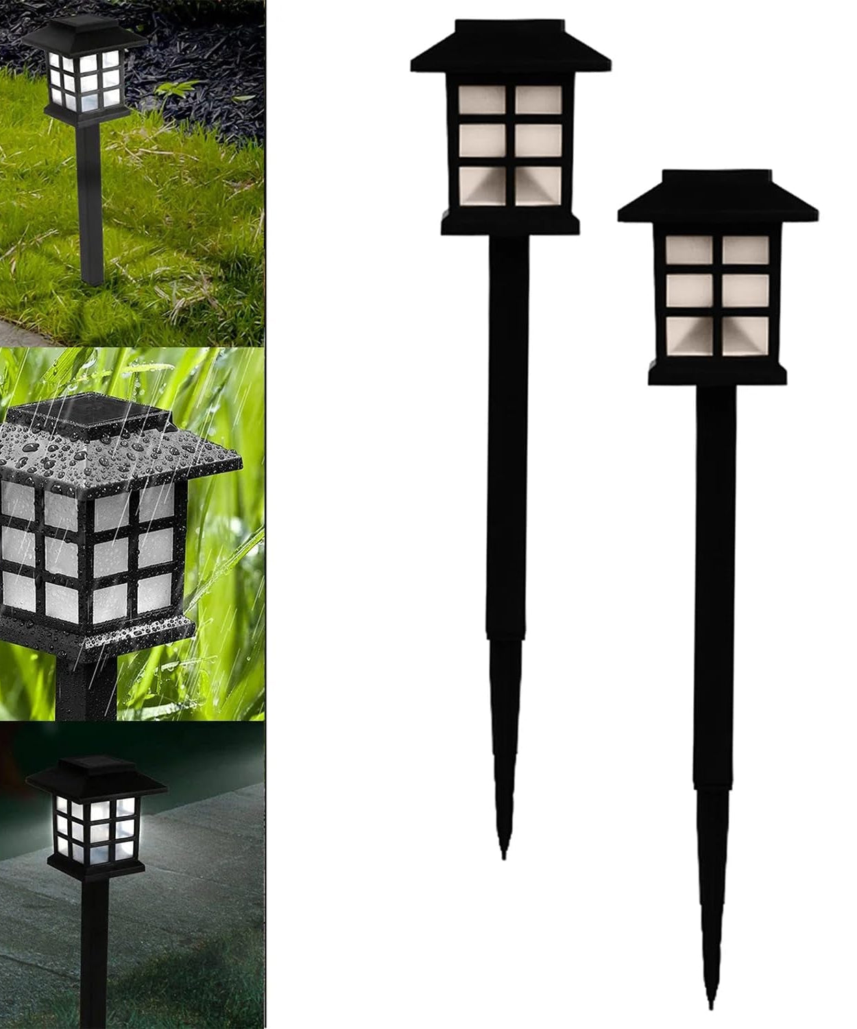 Solar Garden Lights, Outdoor Solar Landscape Lights, Waterproof Outdoor Solar Lights Walkway for Patio, Lawn, Yard, and Landscape (Pack of 2)