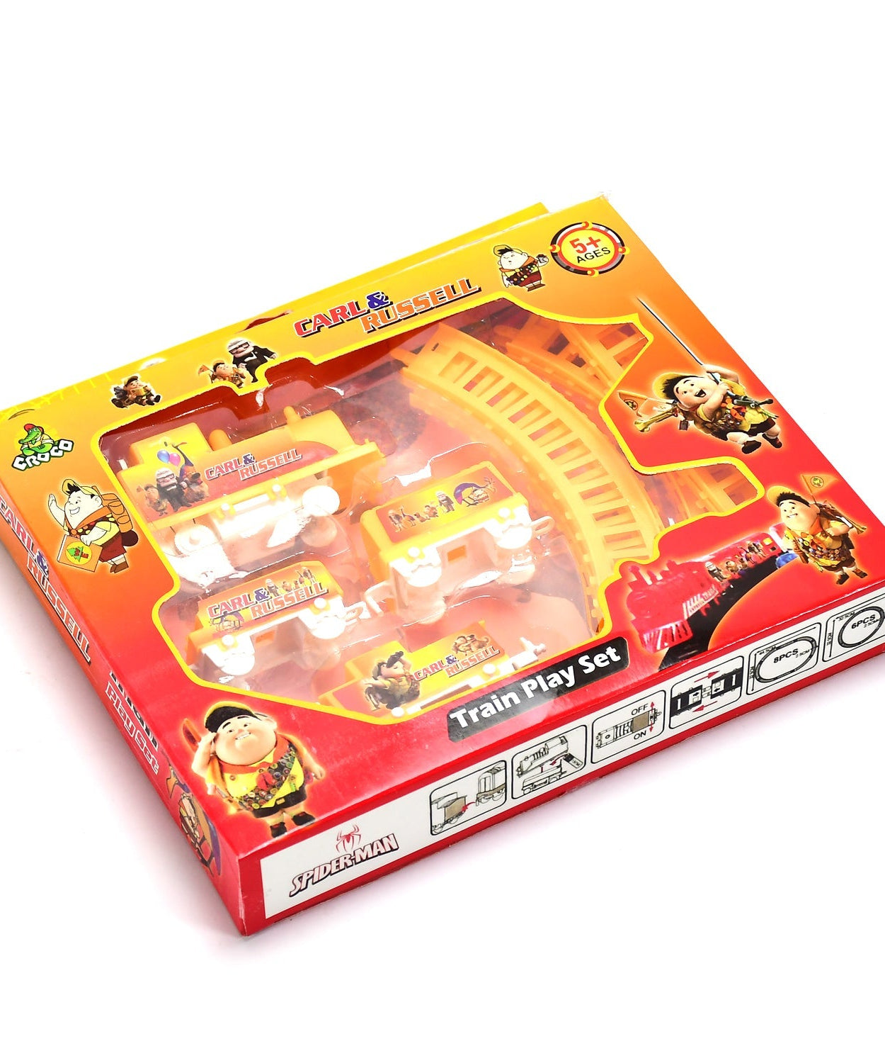 Train set with track and cars