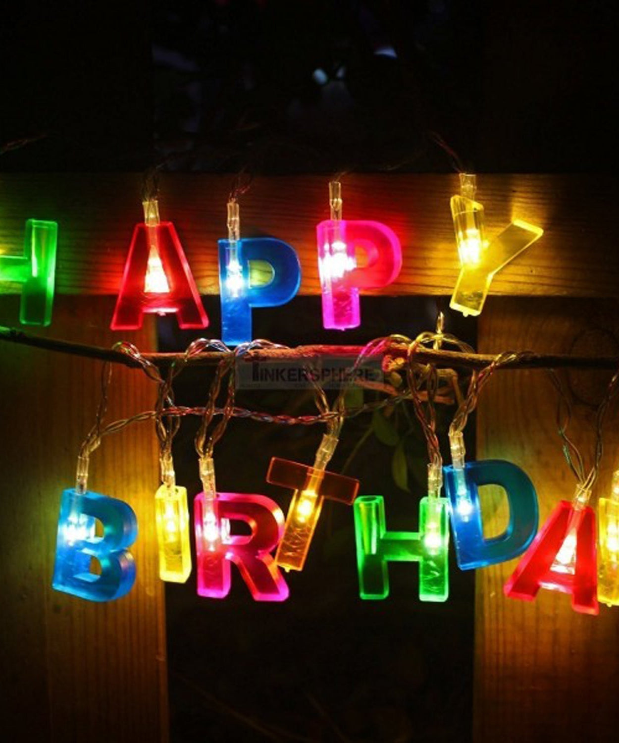 Decoratives Plastic Happy Birthday 13 LED Letter Battery Operated String Lights, Outdoor String Lights (Multicolour)