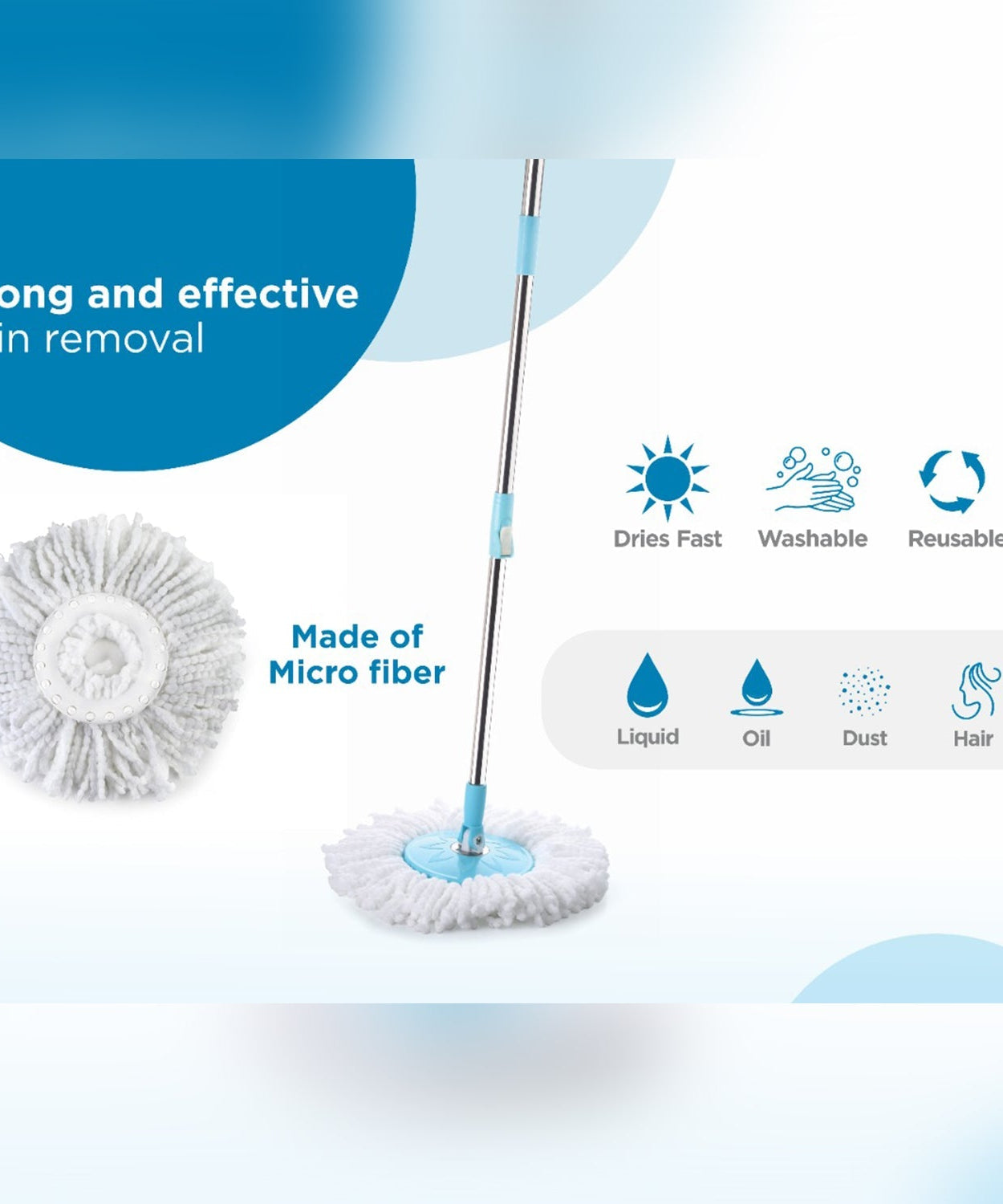 Steel spinner mop with cleaning bucket.