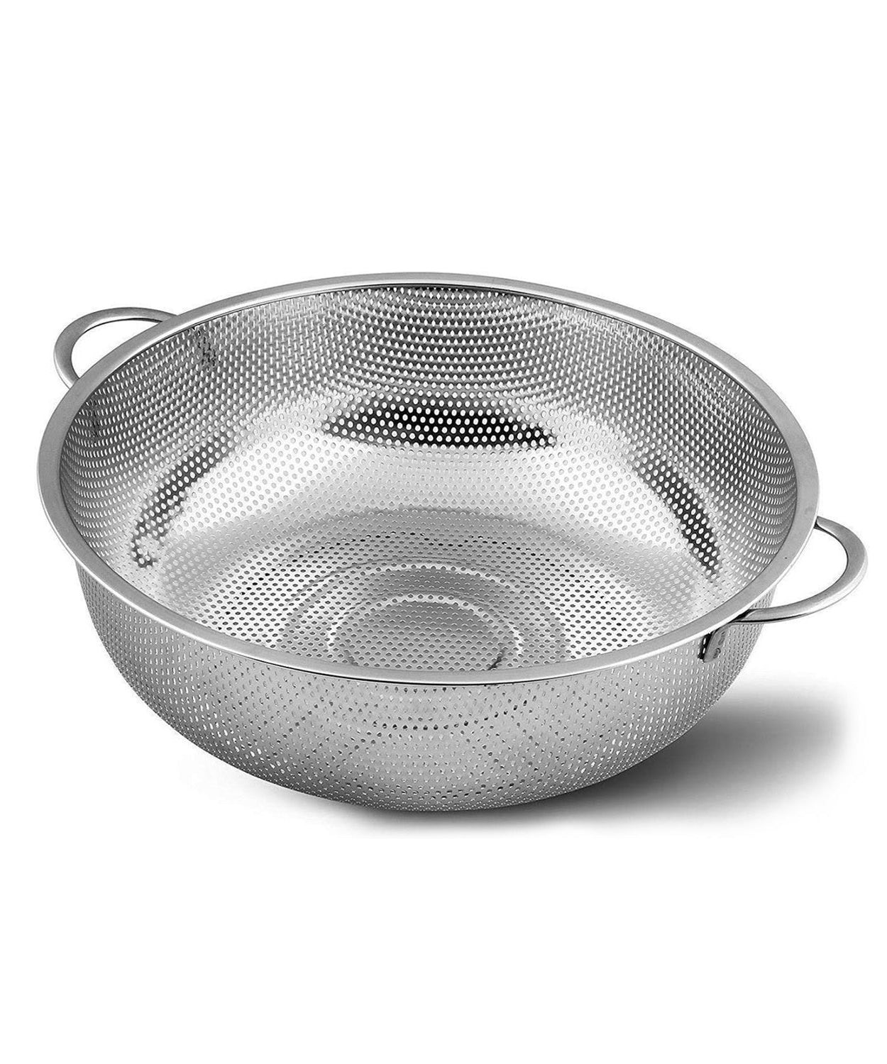 Stainless Steel Colander with Handle, Large Strainer Basket for Kitchen (25.5 cm)