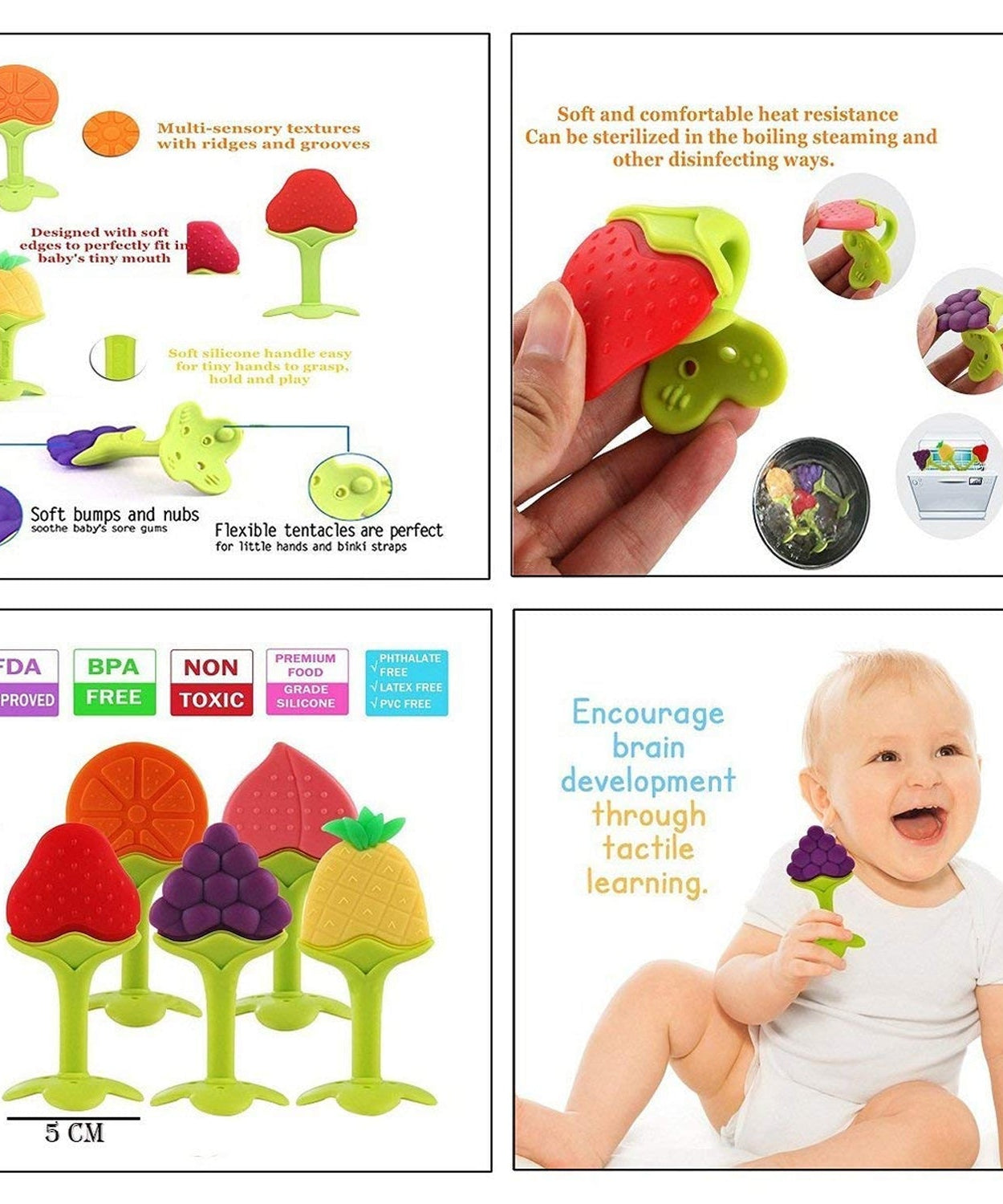 Baby teether in fruit shape