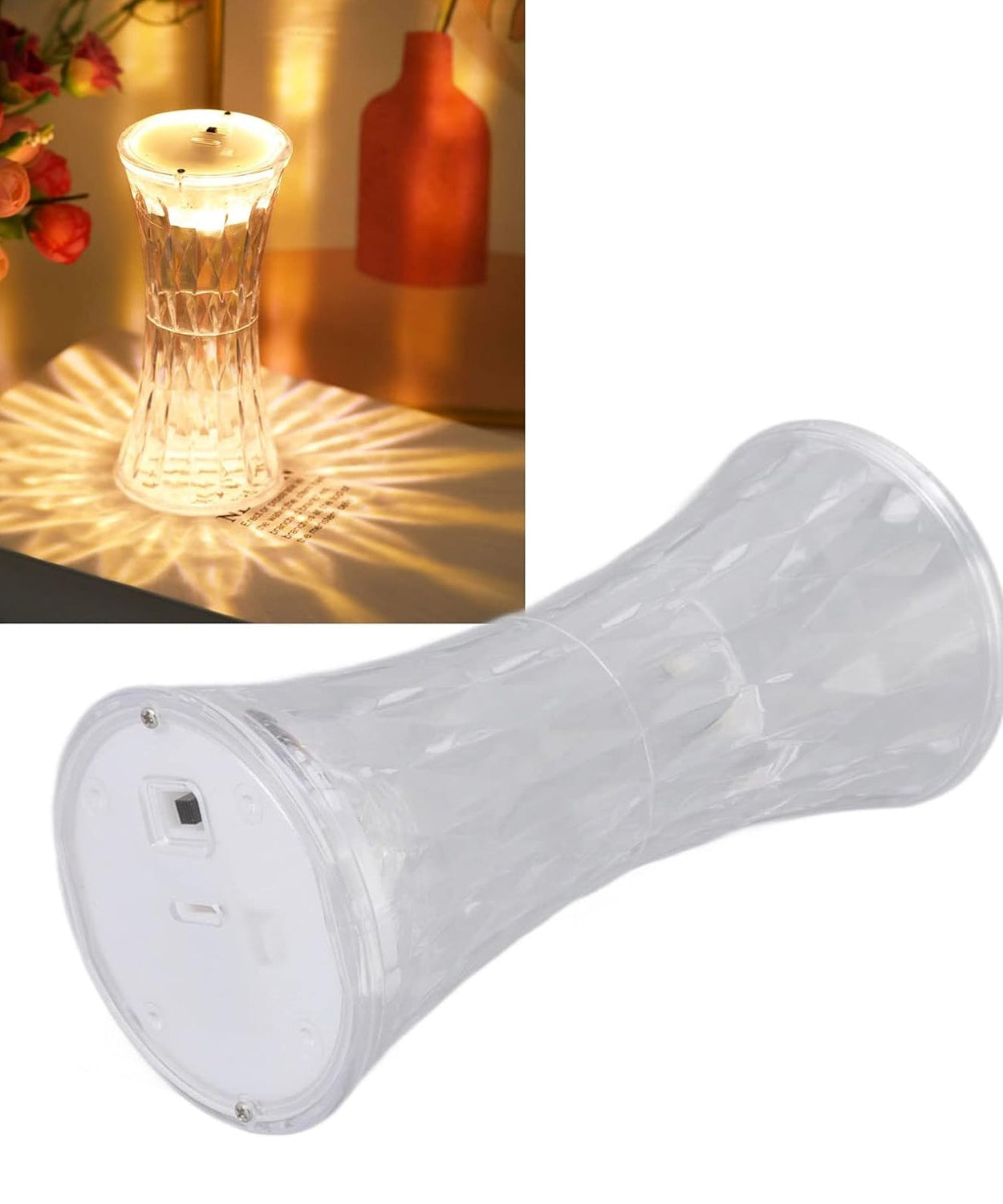 Crystal table lamp providing soft, soothing light for any room