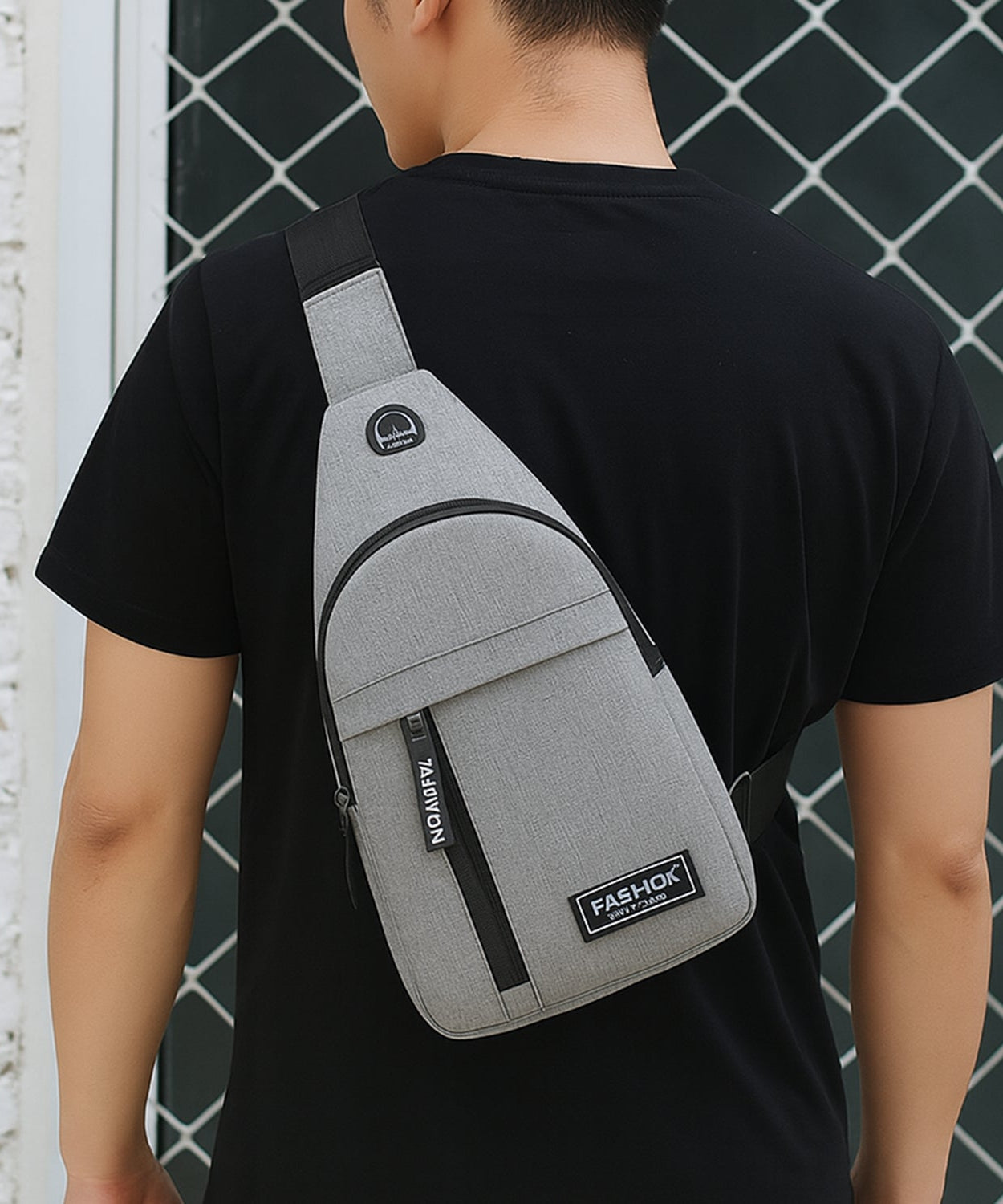 Waterproof Anti Theft Cross-body fanny pack waist bag, Shoulder Bags Chest Men Casual fashion USB Charging earphone hook Sling Travel Bag (1 Pc)