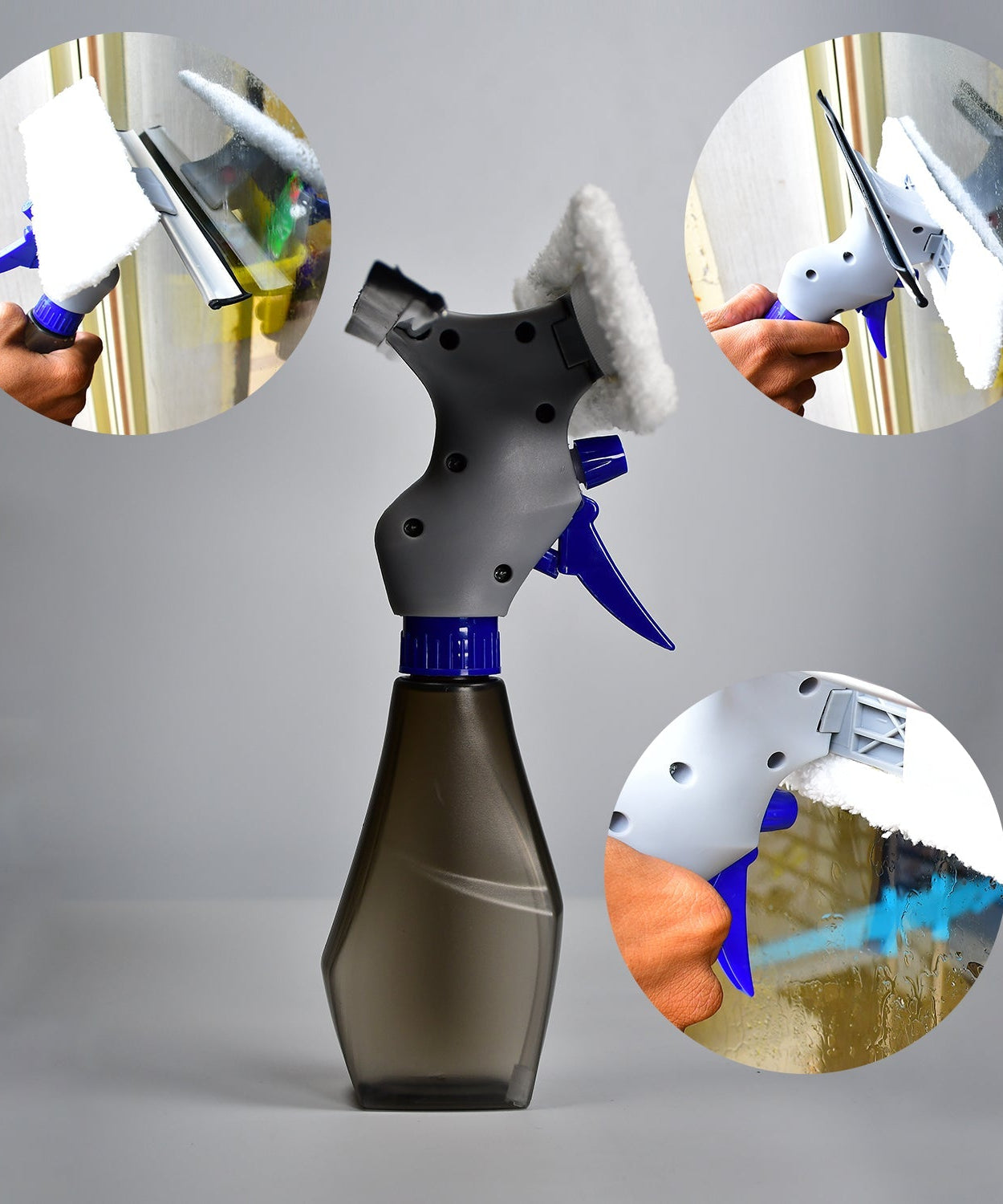 3-in-1 spray type plastic glass cleaner brush, easy to use