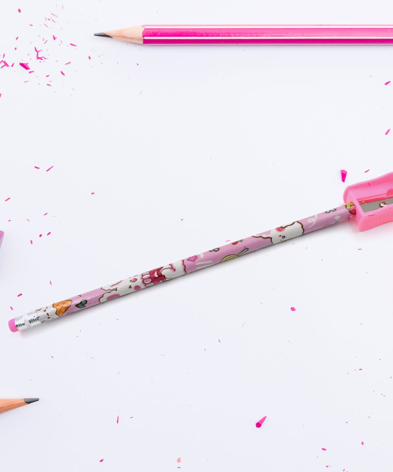 Colorful diary and wooden pencils for kids.