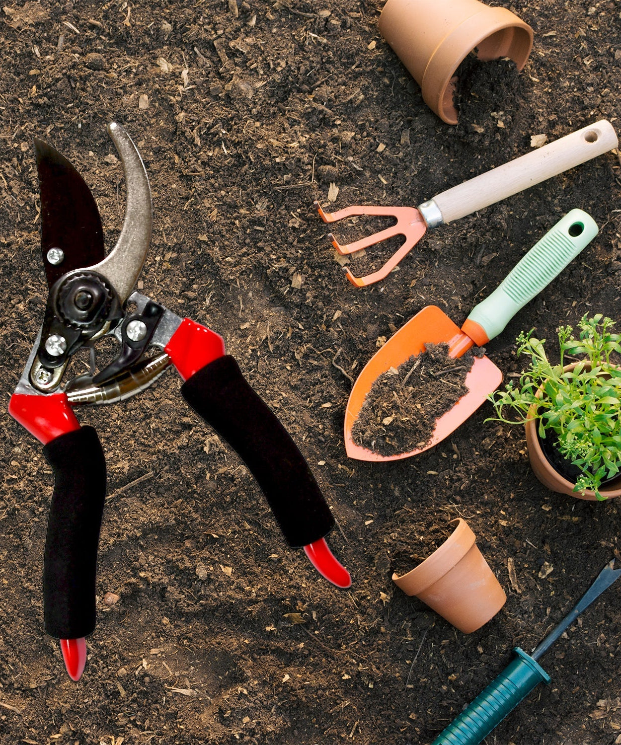 21cm sharp red garden shears for pruning plants