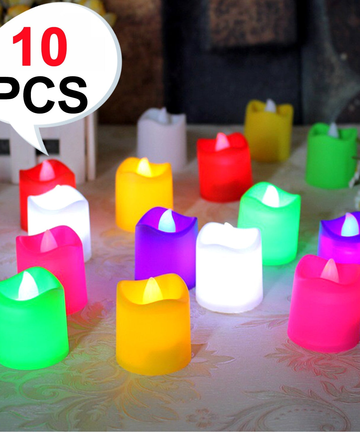 Set of LED tealight candles for festive occasions, battery powered