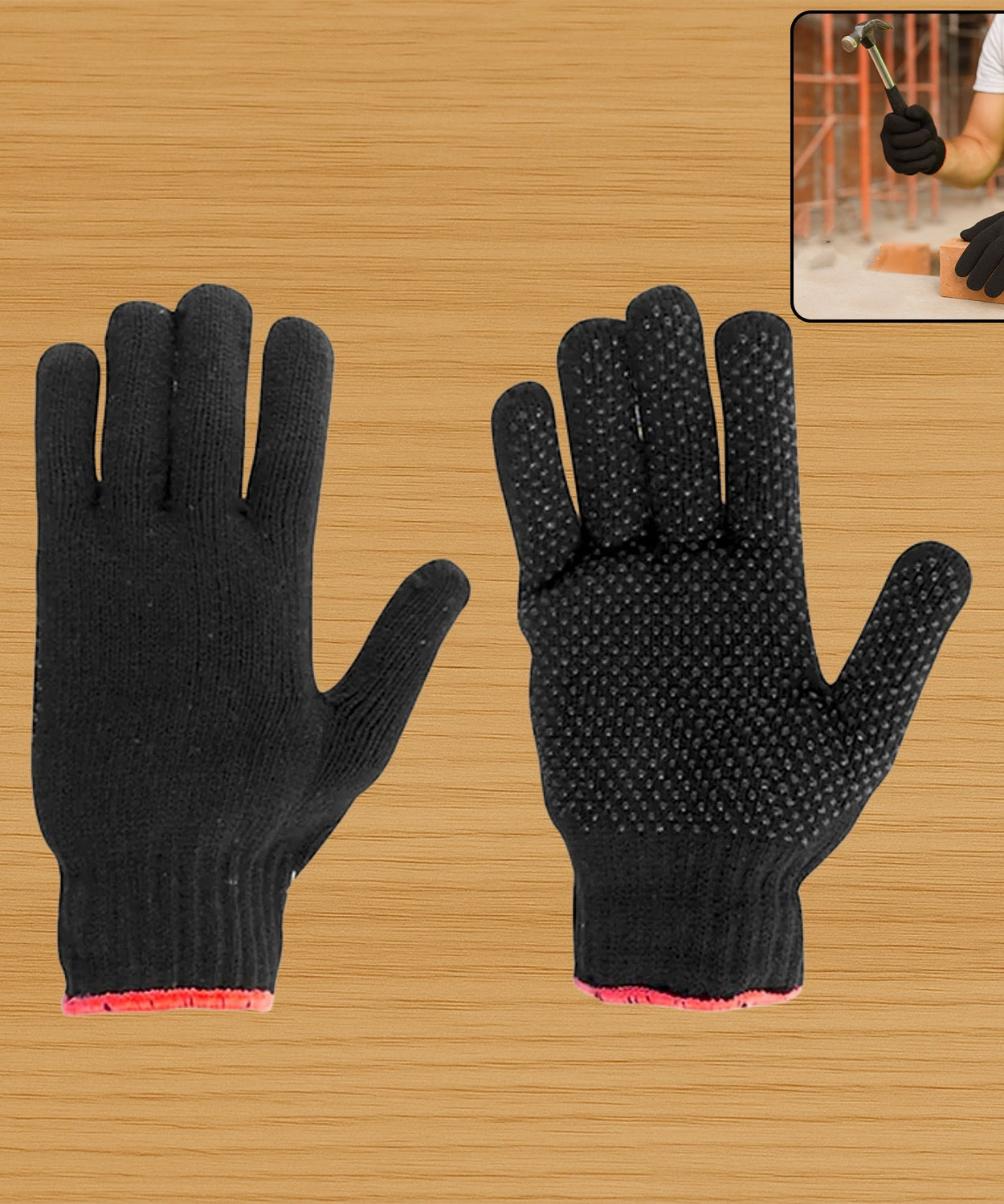 Cotton Polyester Mens Work Gloves