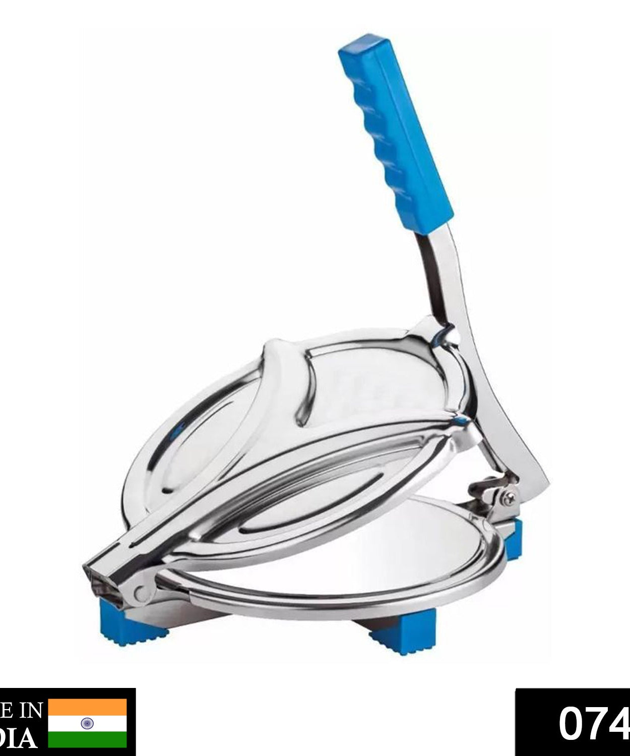 Sturdy stainless steel puri press machine for making puris and papads.