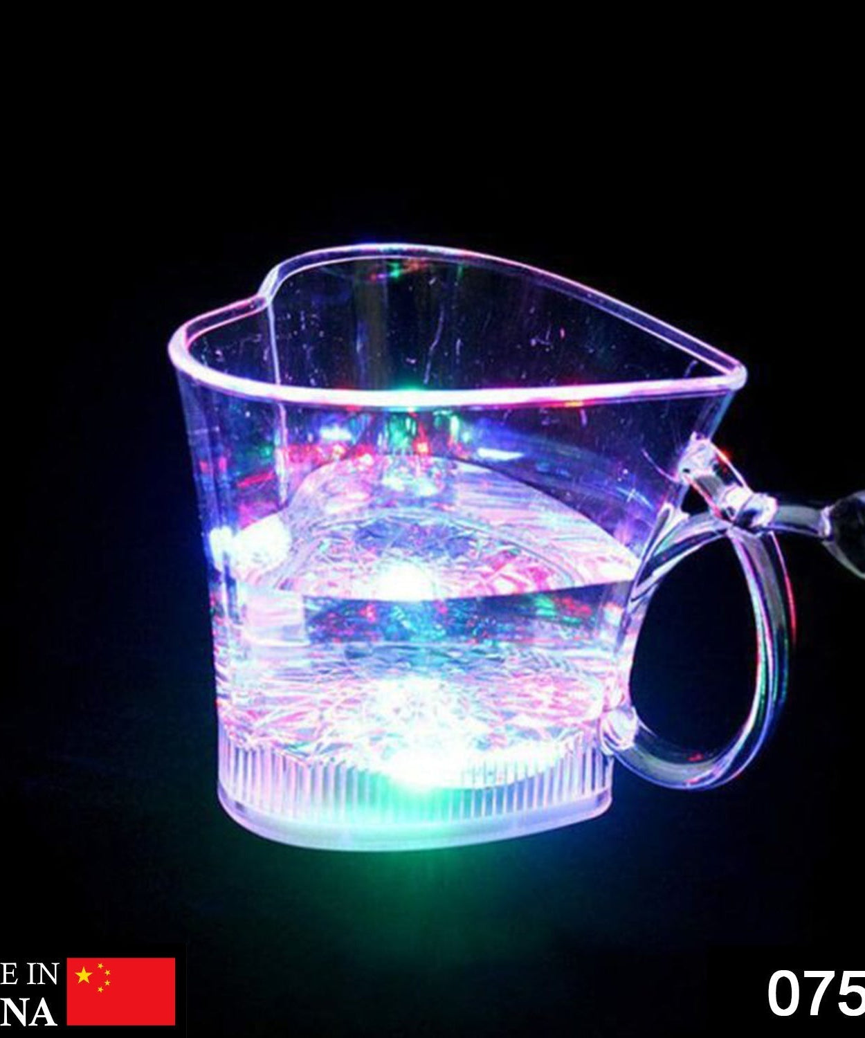 Heart Shape Activated Blinking Led Glass Cup