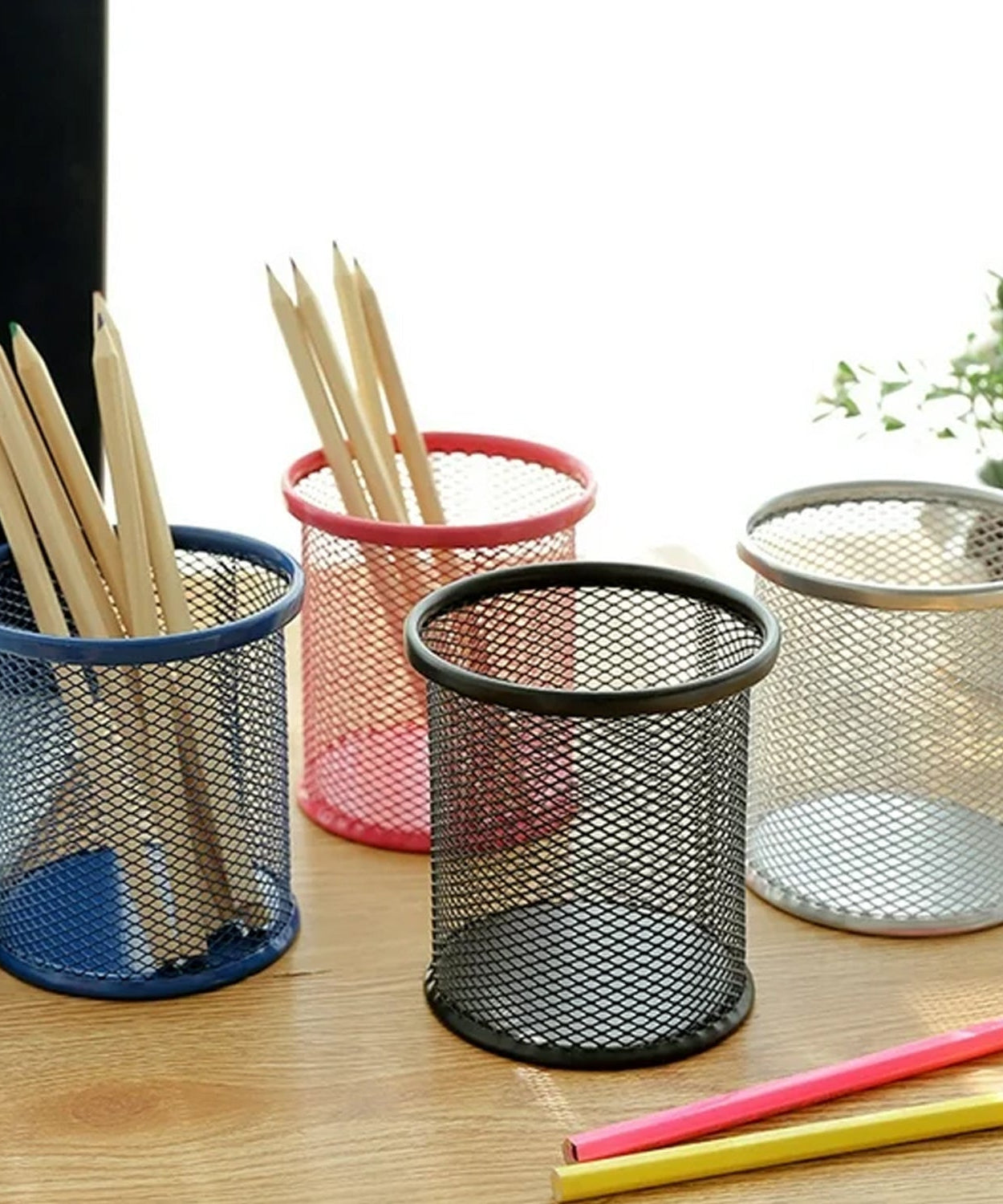 Metal Mesh Pen Holder for Desk (1 Pc): Pen Stand, Pencil Organizer, Stationery Storage