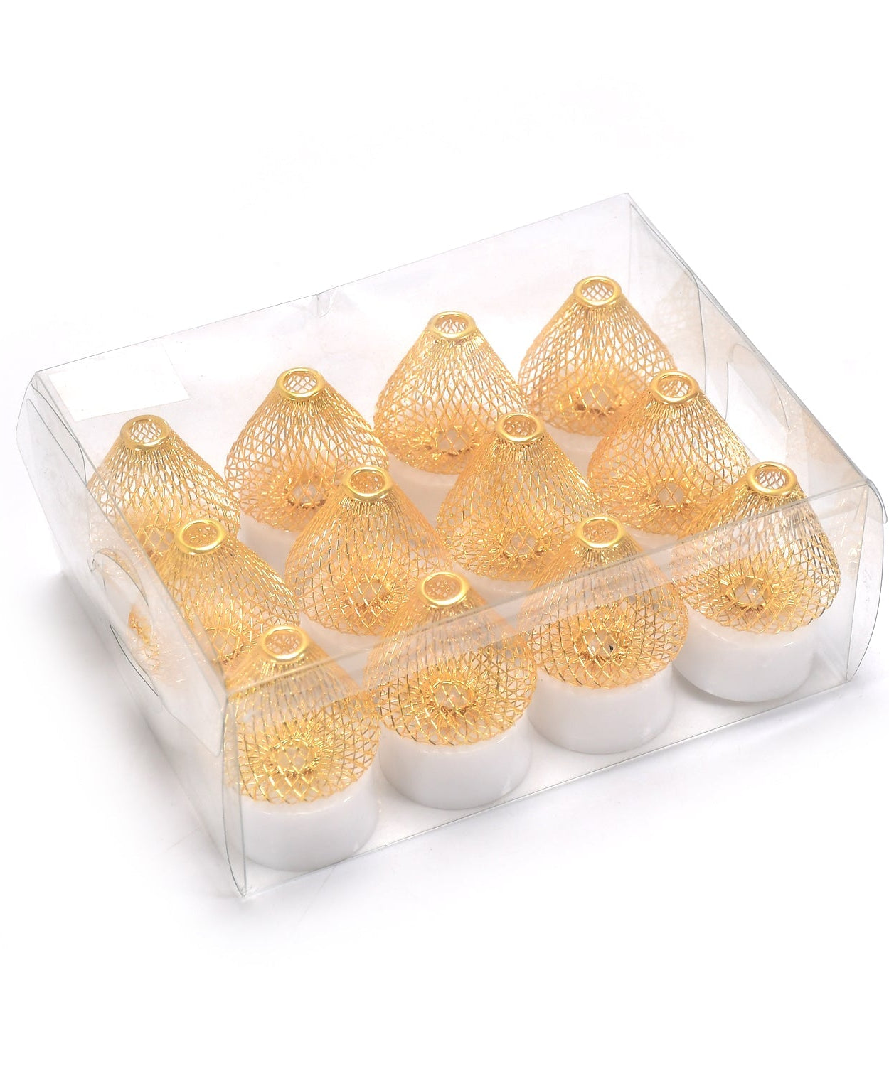 Acrylic LED tea light candles, set of 12, for decoration