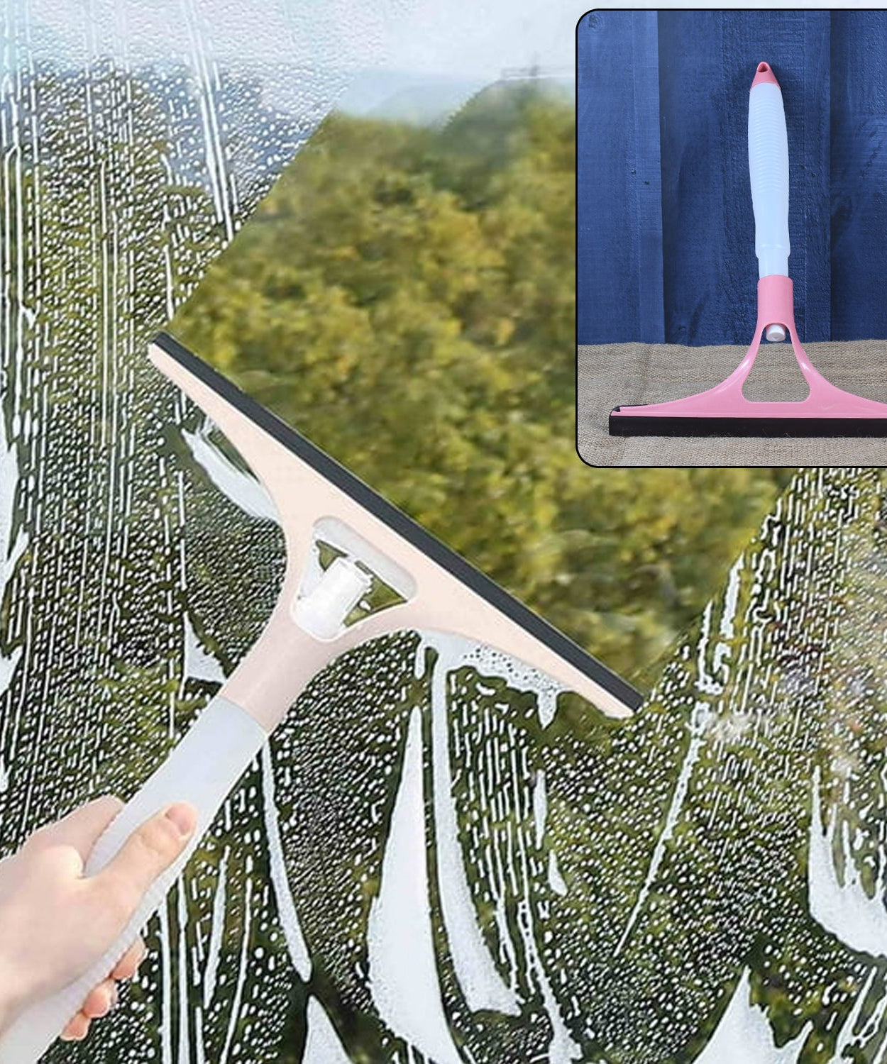 All-in-One Cleaning Brush: Spray, Wash, & Wipe (Windows, Glass, Car) (1 Pc)