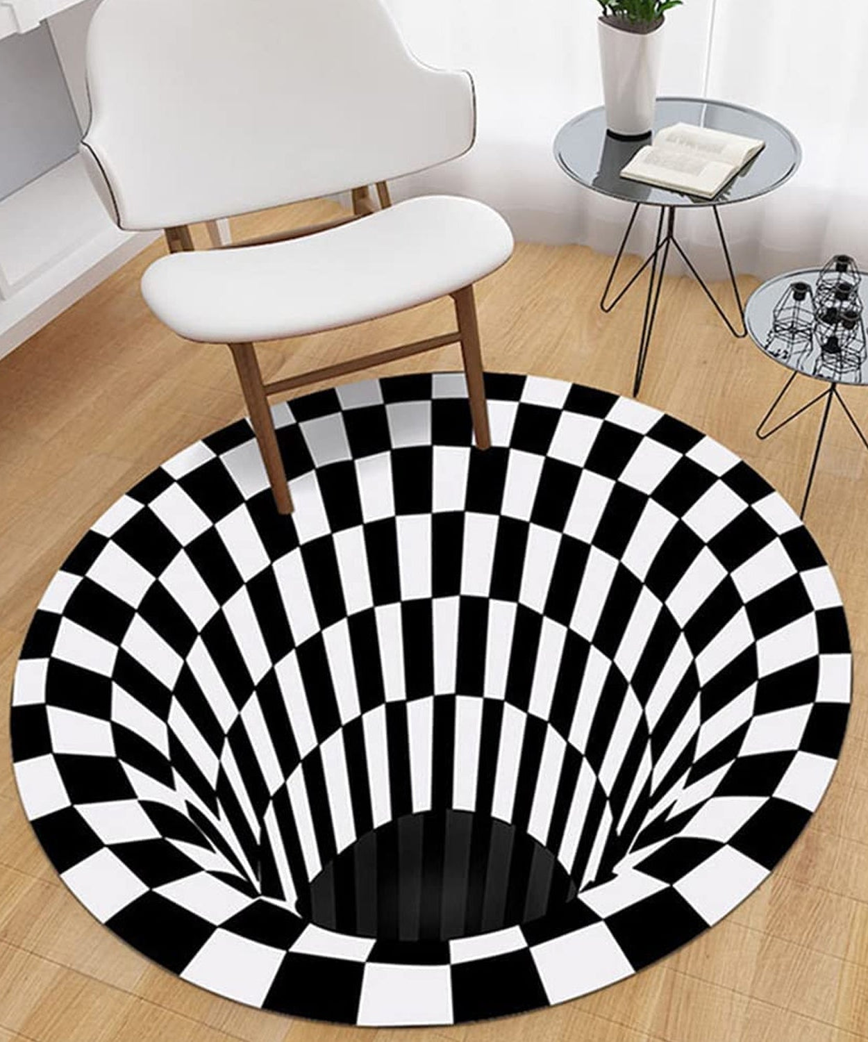 3D Space Round Carpet, Floor Mat Non-Woven Doormat (1 Pc / 78 Cm)