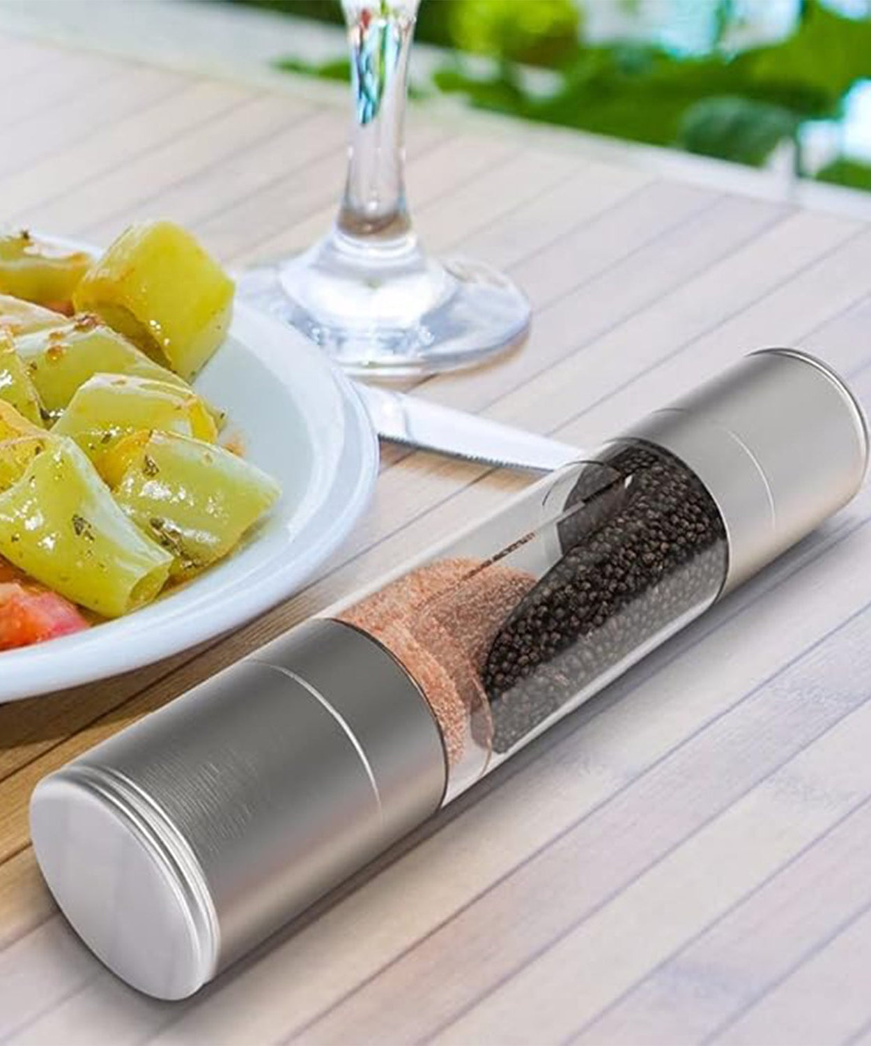 2-in-1 Stainless Steel Salt and Pepper Grinder
