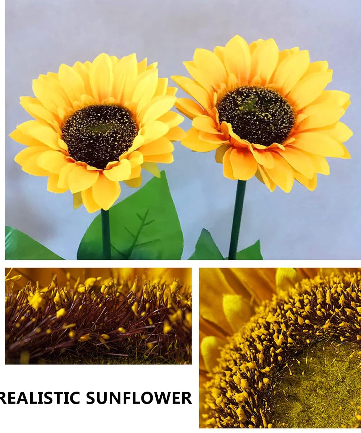 2 Pc Outdoor Solar Sunflower Lights Intelligent Light Control Waterproof Garden Landscape Stake Light