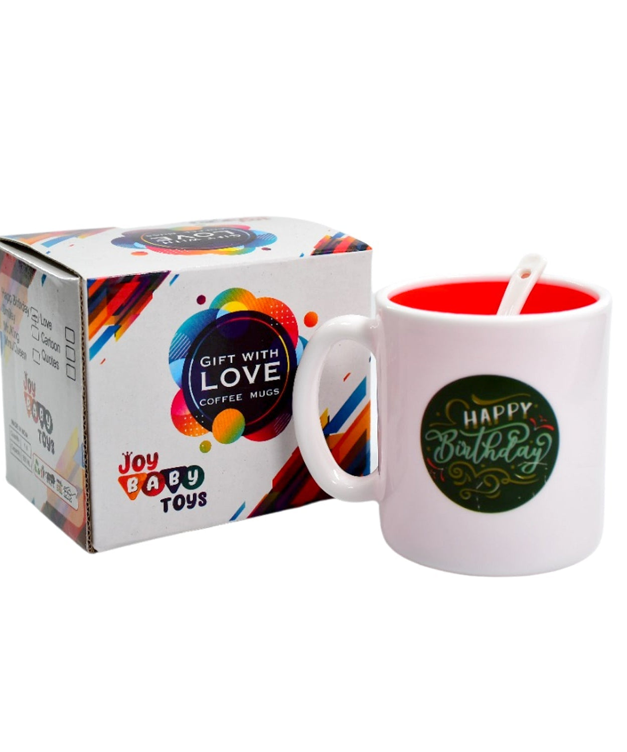 Coffee mug with unique mixed design, suitable for various drinks.