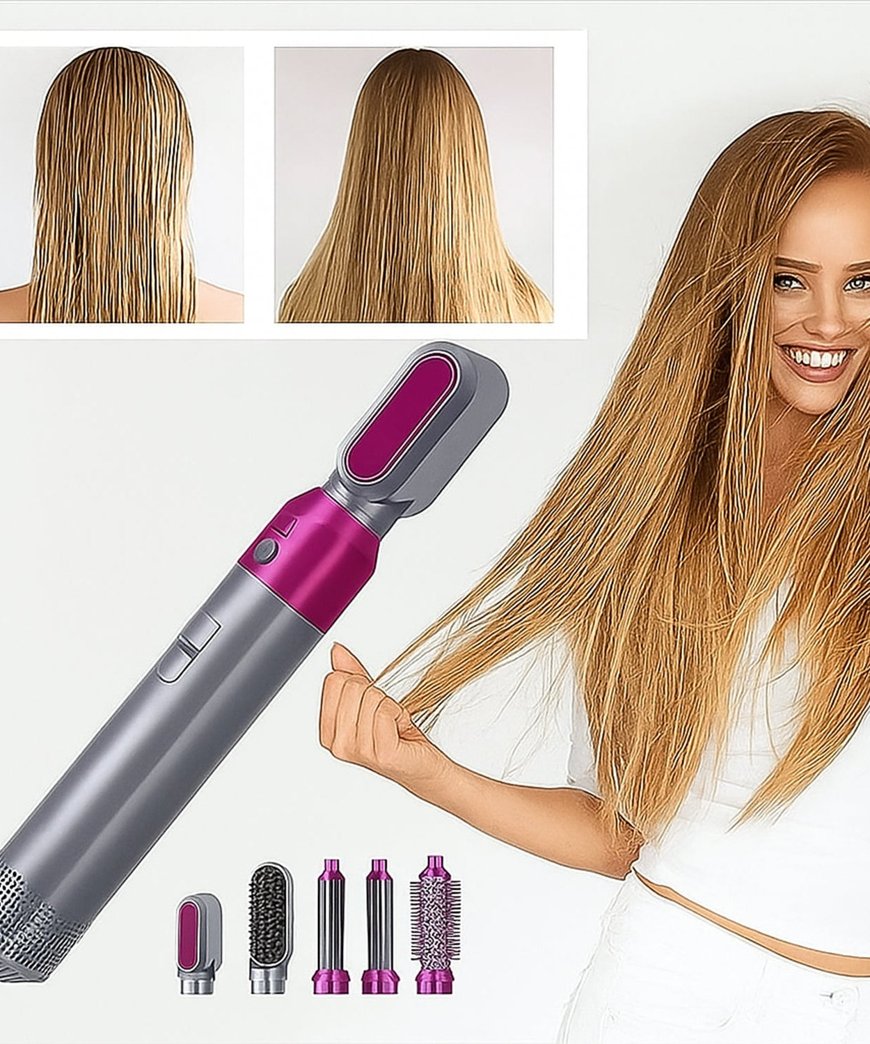 5 In 1 Hair Dryer Brush, Multifunctional Hot Air Styler Hair Tools