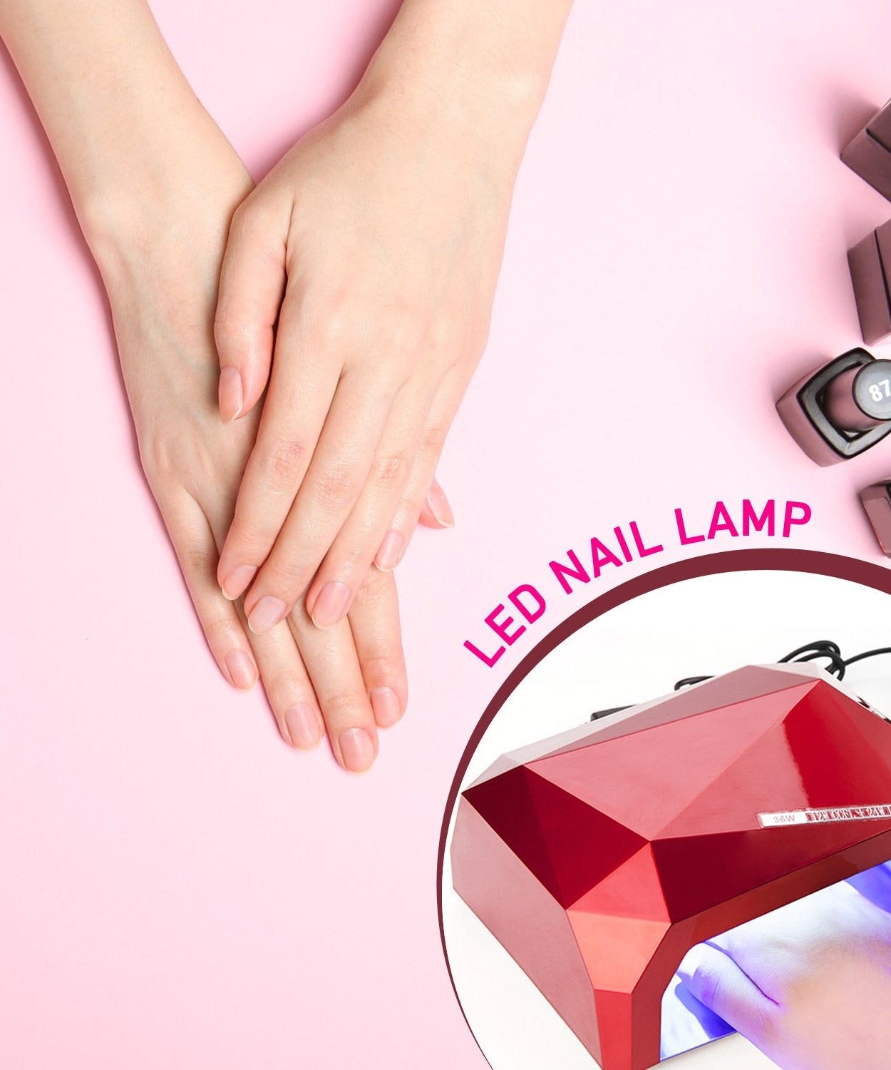 36W LED Nail Dryer, Curing Nail Polish UV Gel Diamond Shaped Nail Dryers (1 Pc)