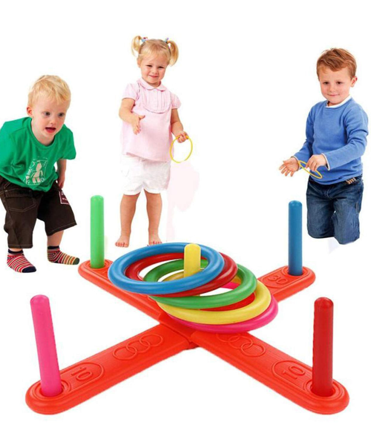 Ring toss game for kids’ fun.