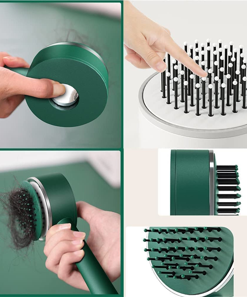 Self-cleaning hair brush