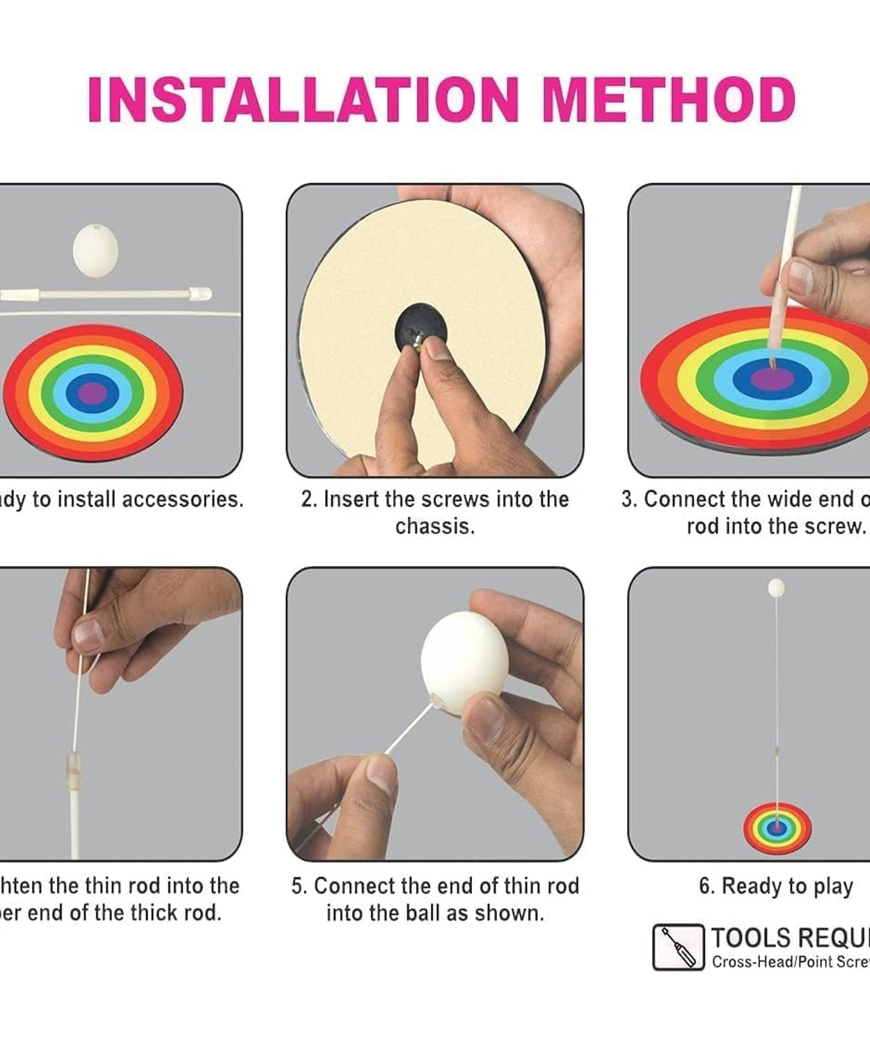 Portable Wiff Waff Rebound Table Tennis Trainer Set (1 Set)