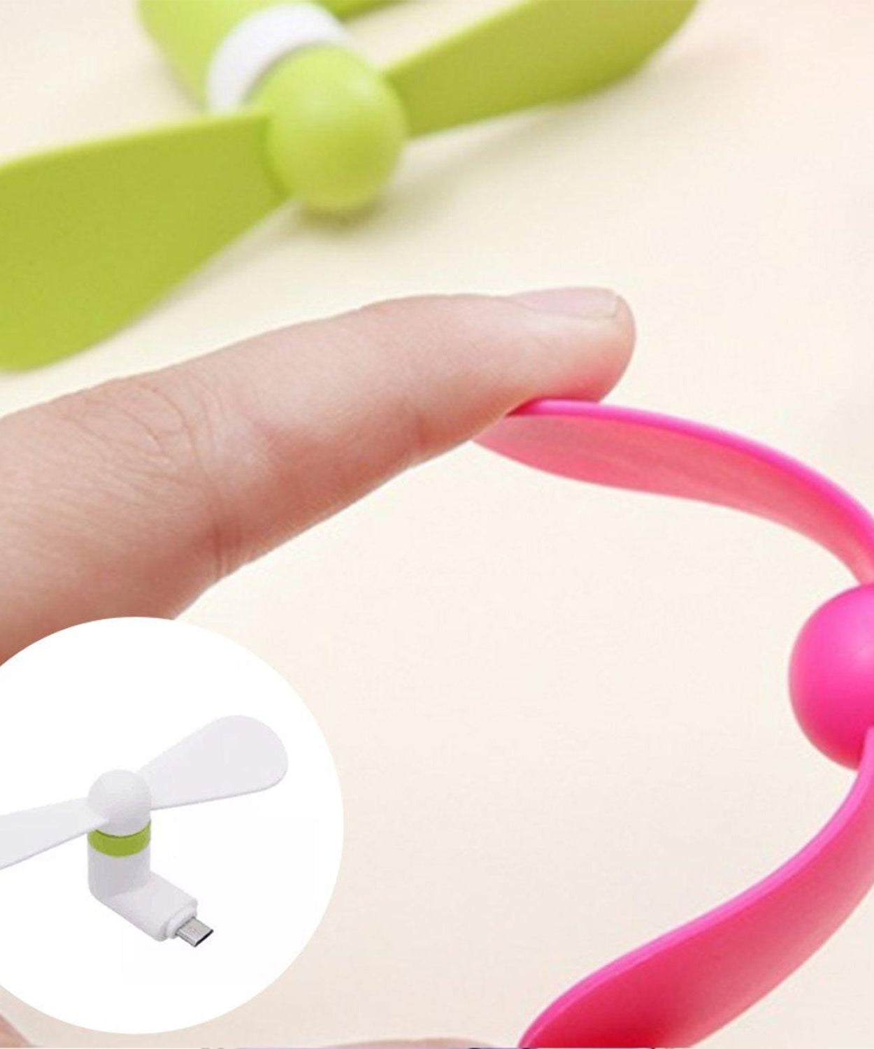 Mini fan with USB connection for cool air anytime