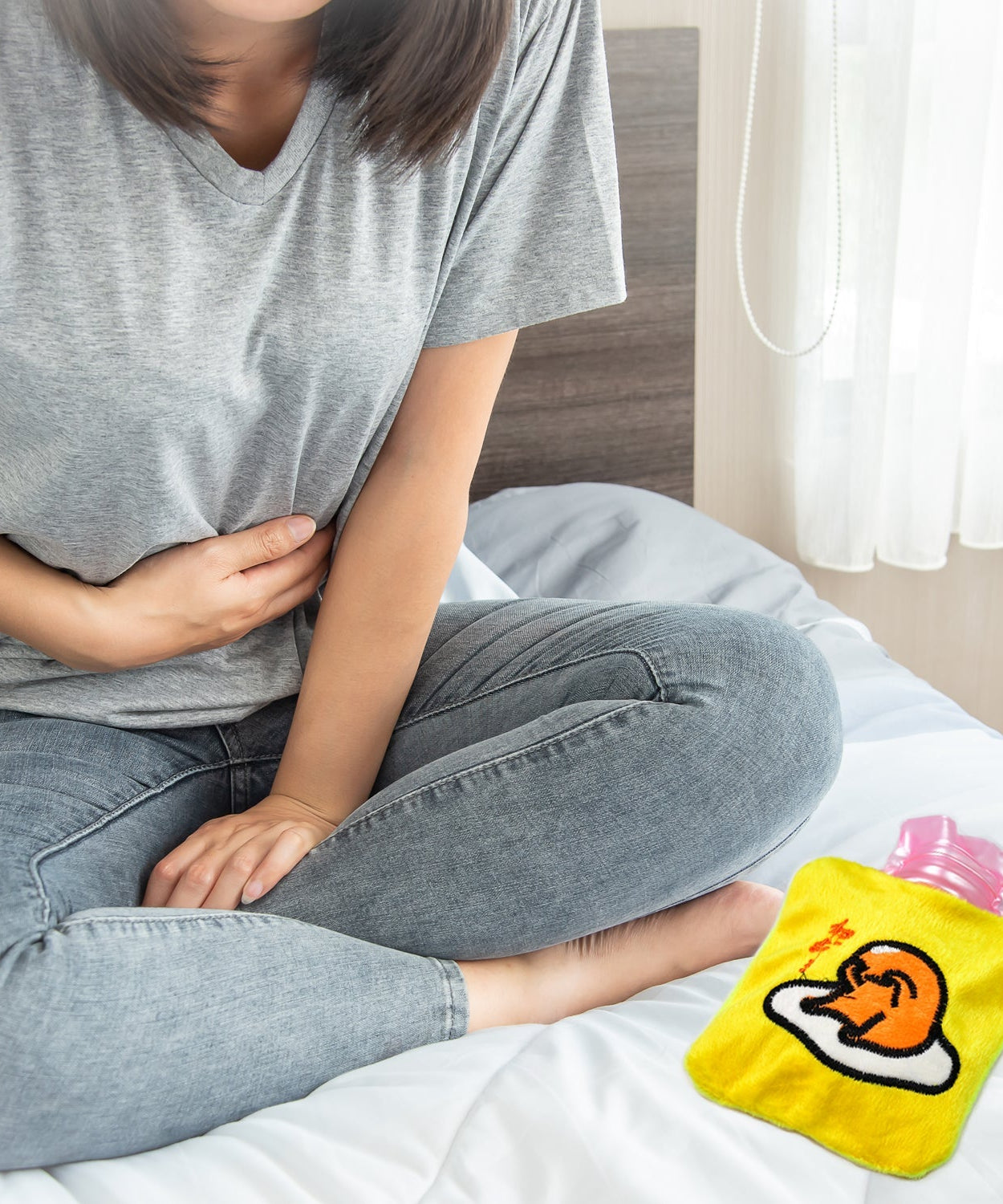 Hot water bag for pain relief with cover