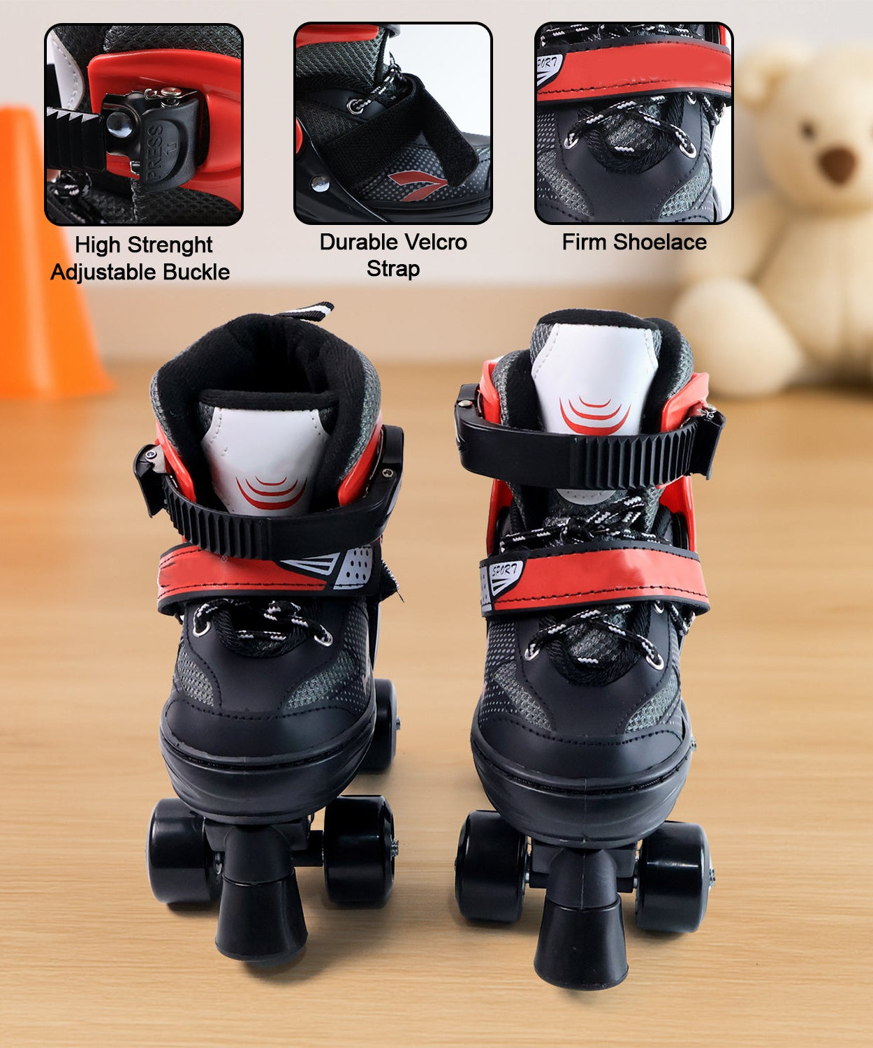 Adjustable Quad Roller Skates for Kids (1 Pair)