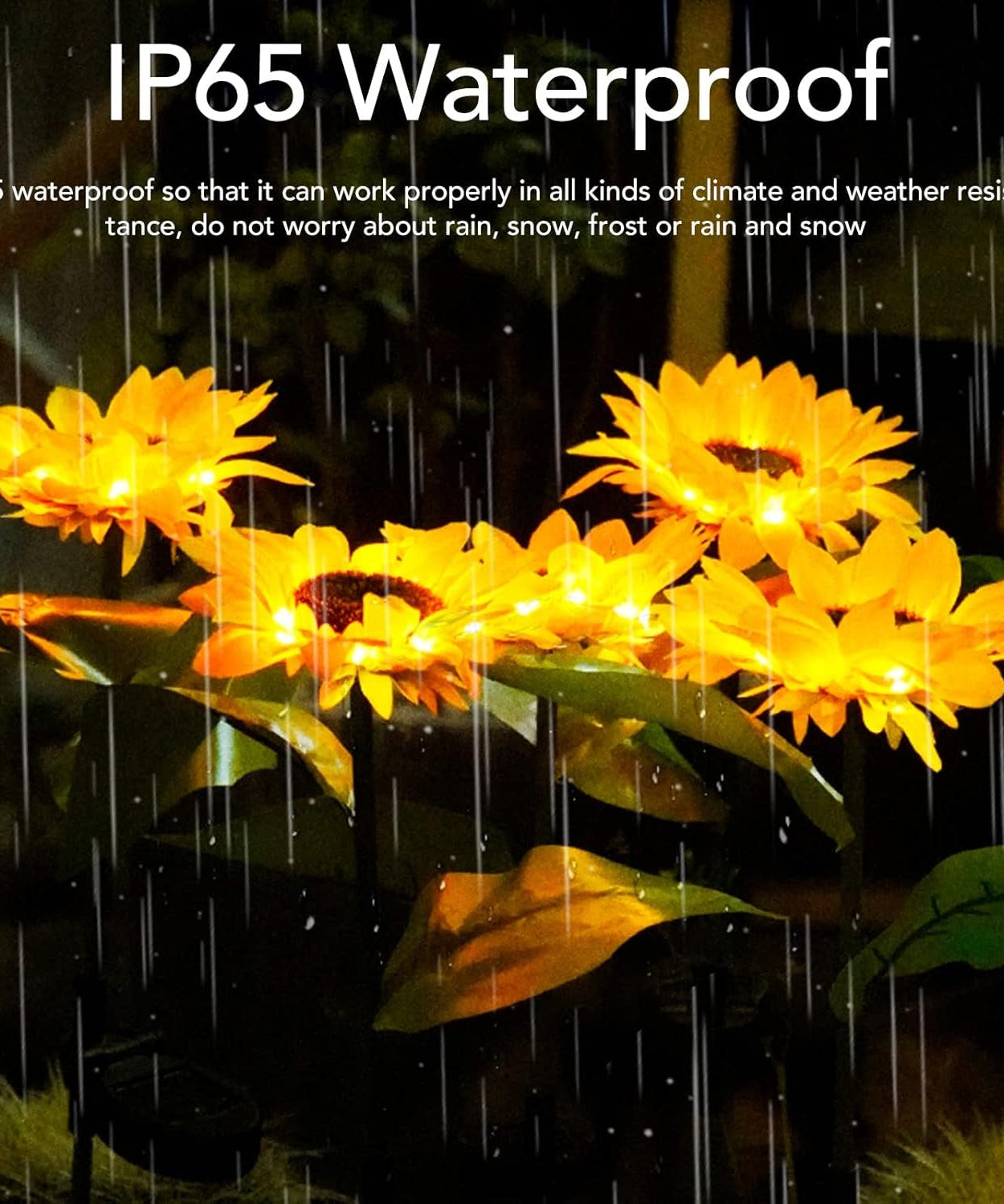 Sunflower Solar LED Lights, Warm White Garden Light (1 Pc)