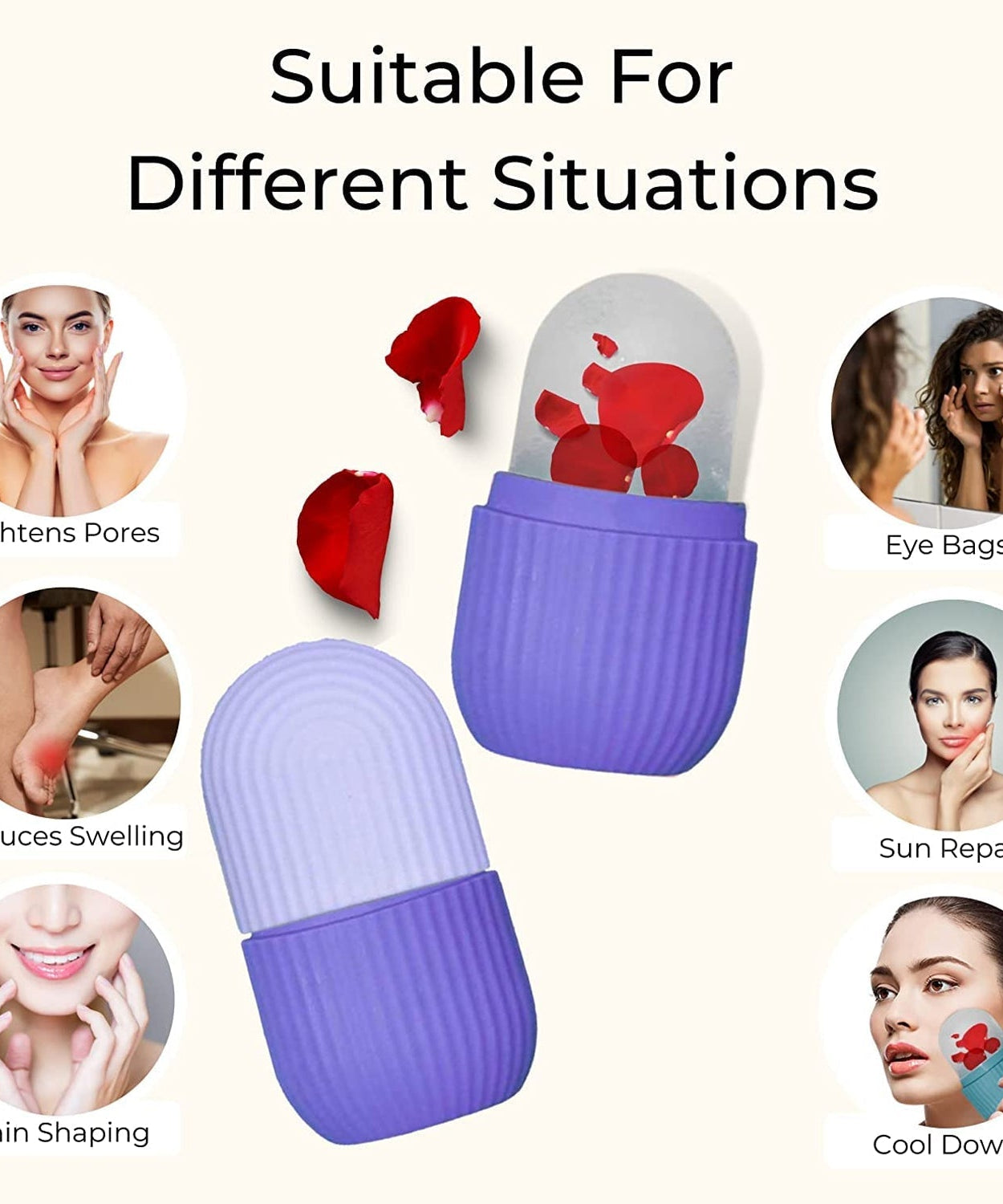 Reusable ice roller for face and eyes