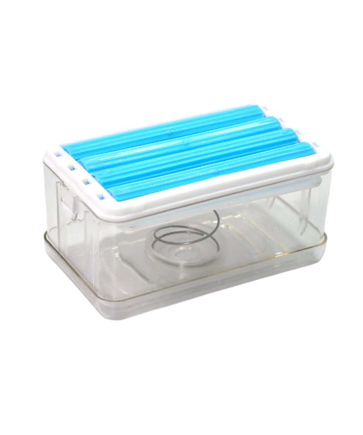 2-in-1 soap dish and dispenser with roller and drain holes for home use