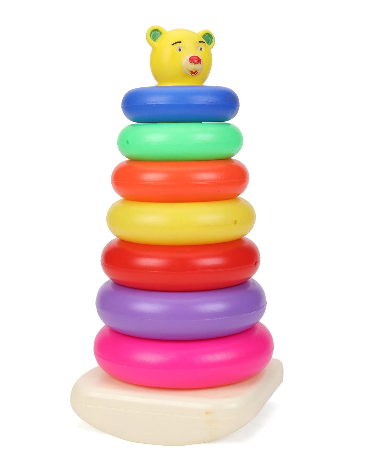 Set of 7 plastic stacking rings in teddy bear shape