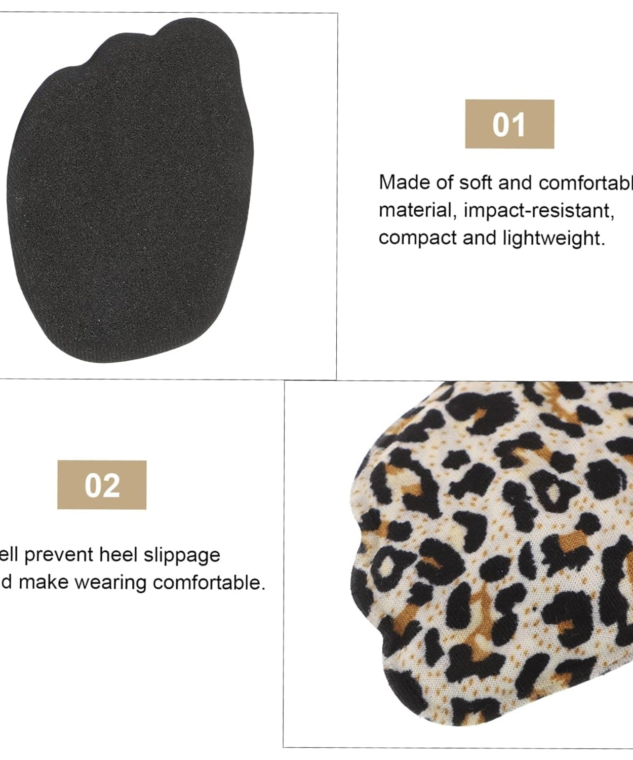 High Shoe Heel Cushion Inserts Non Slip Prevent Calluses Insole Pads (1 Pair / Mix Design)