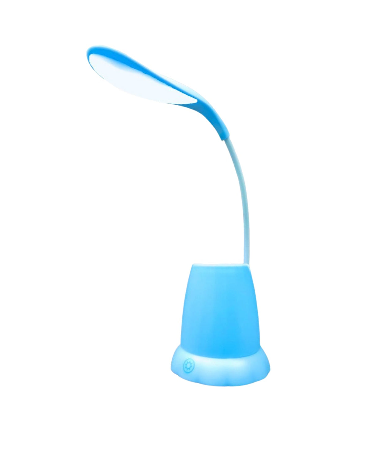 Desk lamp with attached pencil holder for workspace