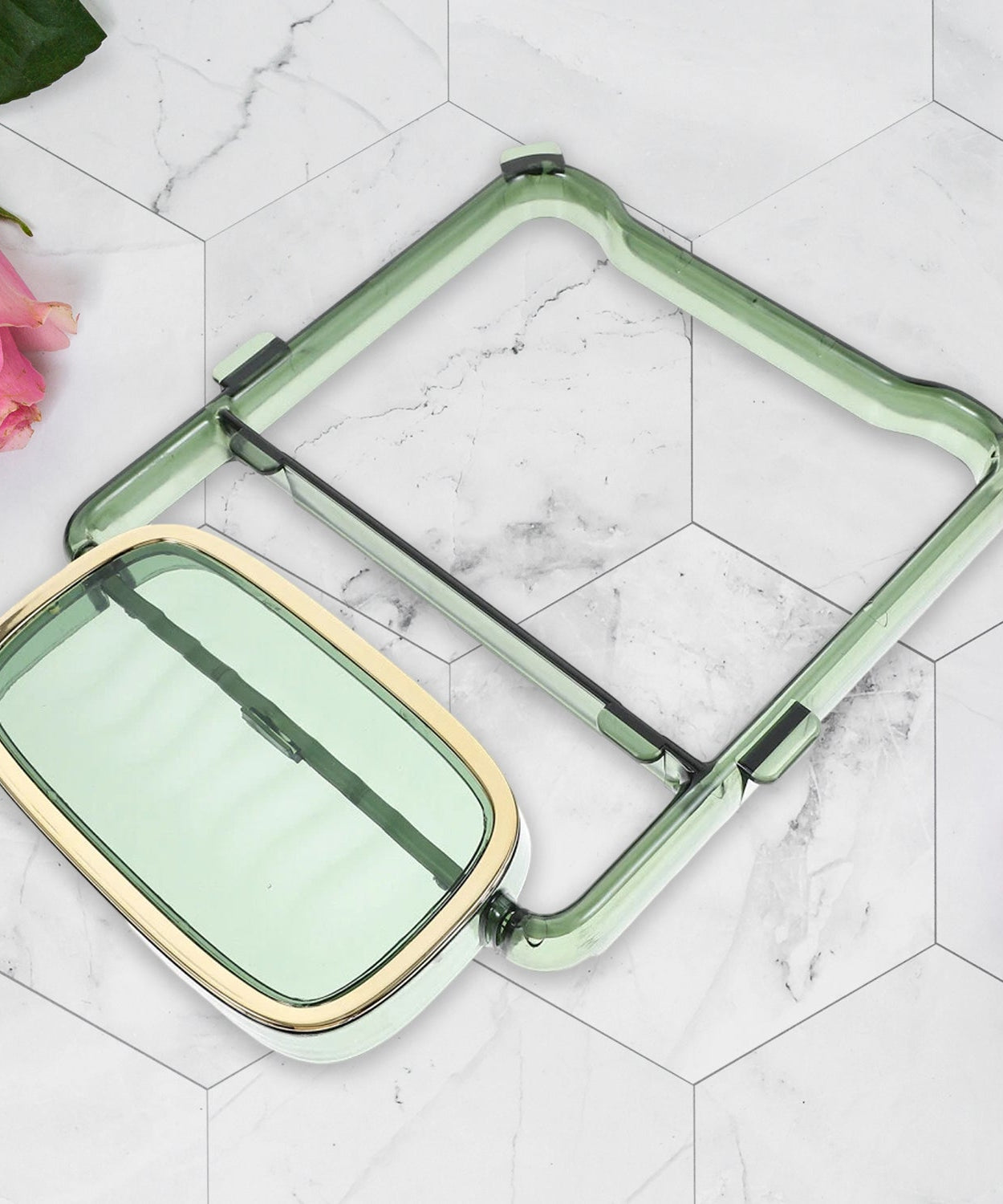 2-in-1 Self-Adhesive Towel Hanger & Soap Holder Stand (1 Pc)