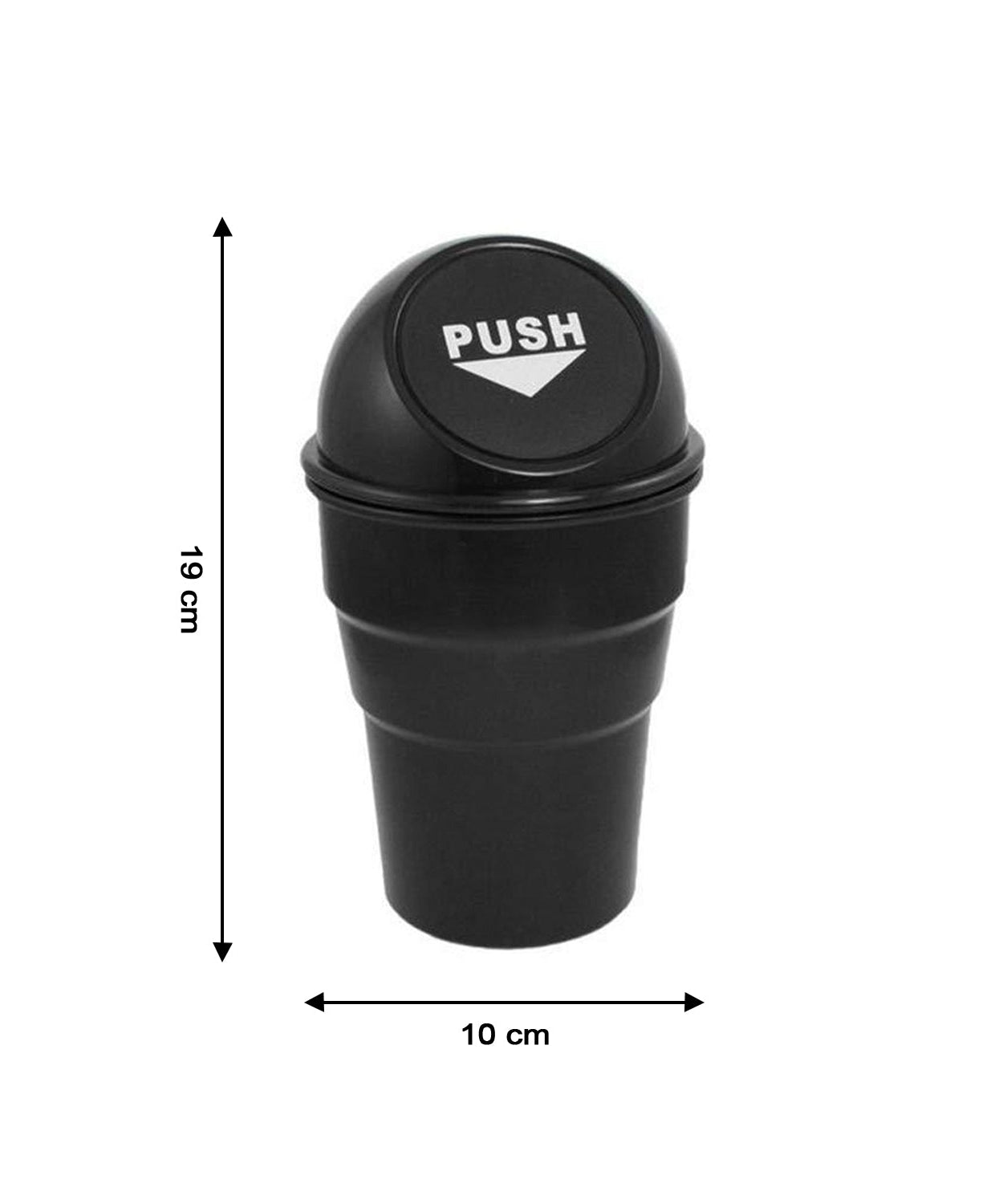 Space-saving car trash bin for easy garbage disposal.