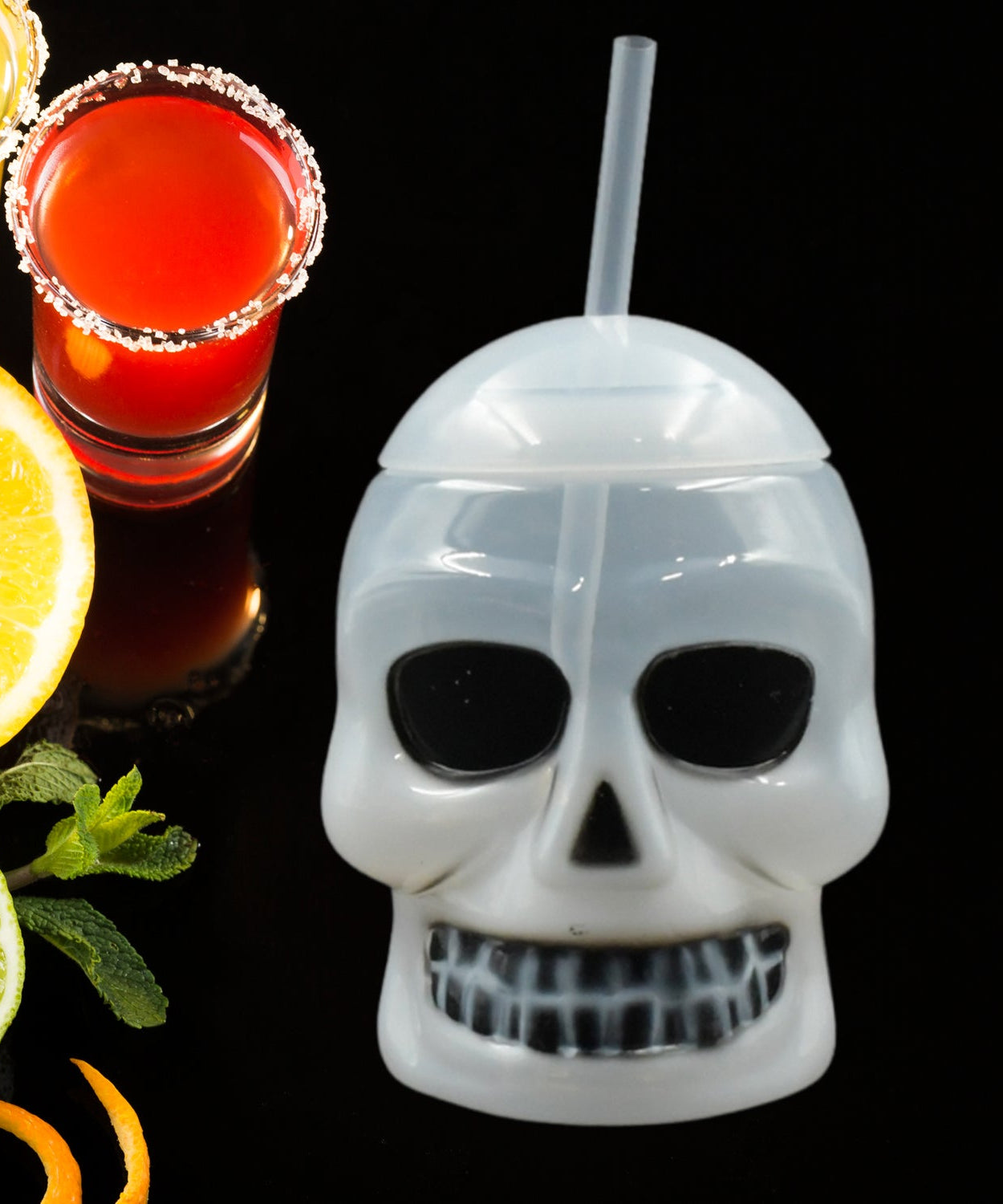 Ghost Face Bottle Water Bottle, Drinking Cup with Lid and Straw, Party Favors Summer Hawaiian and Beach Party Decorations for Kids Adults With Brown Box(1 Pc)