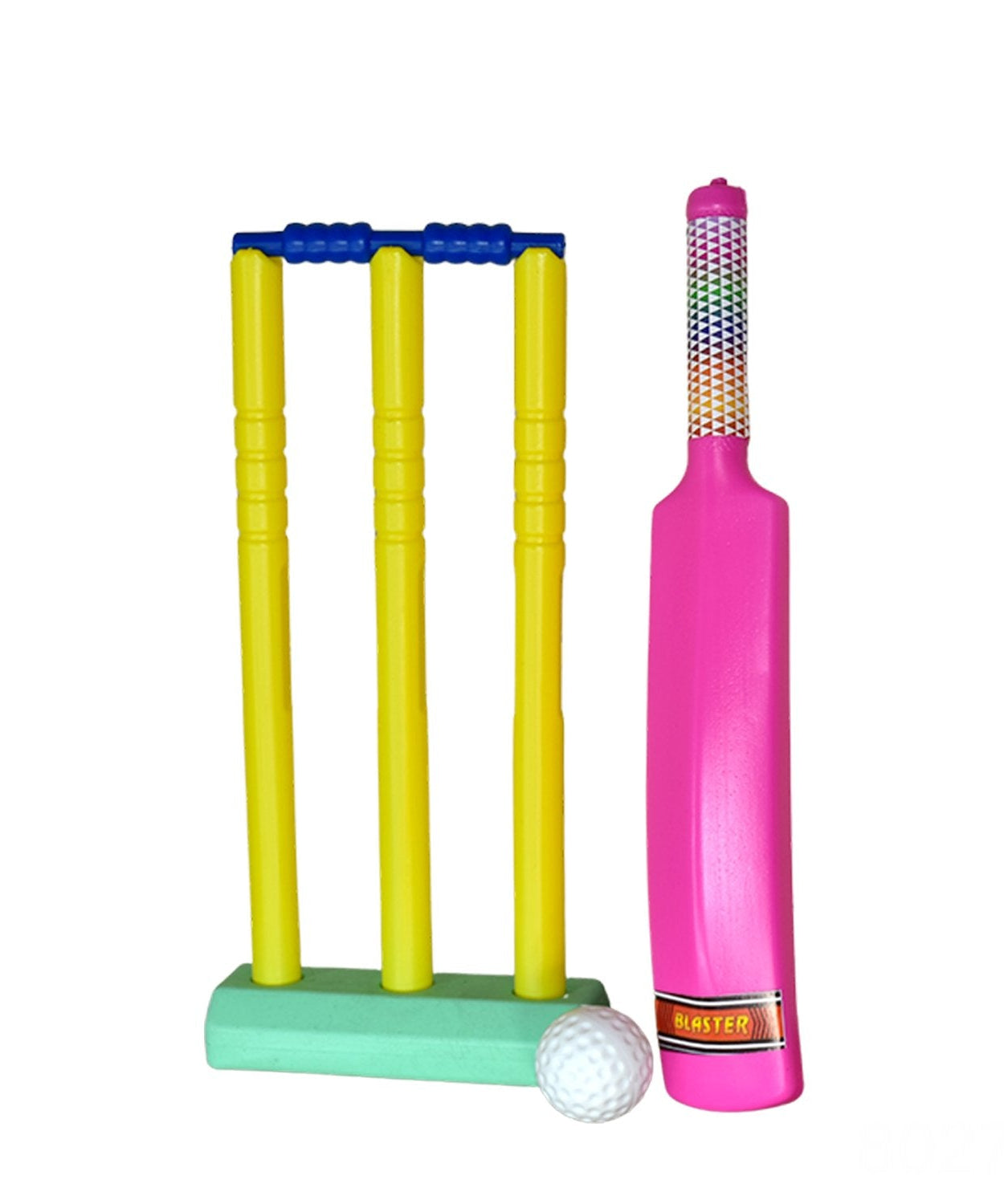 Cricket bat and ball set for children, with vibrant colors
