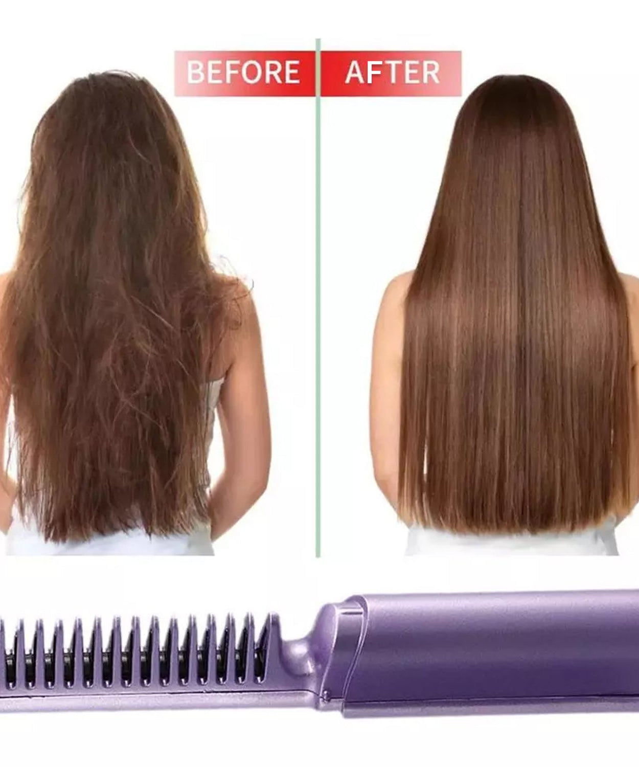 Rechargeable Mini Hair Straightener, Travel Portable USB Charging Cordless Hair Straightener Bursh, Three Temperature Adjustments Flat Iron Comb (1 Pc)