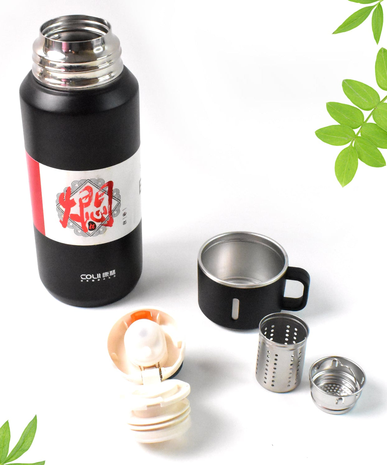 Stainless Steel Vacuum Insulated Water Bottle – 900ML Approx, Leak-Proof, Wide Mouth with Hanging Strap (Mix Color)