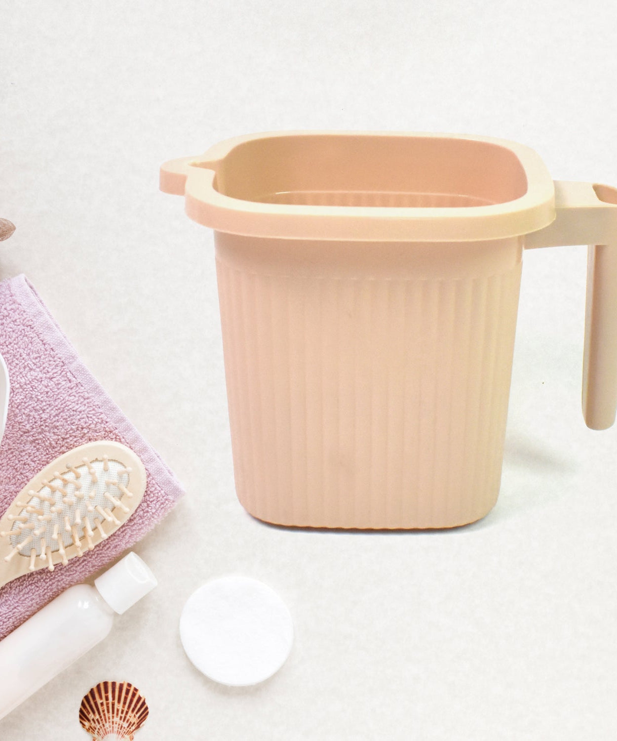 Plastic Square Bath Water Mug (4 Pc / 1000 ML / Mix Color)