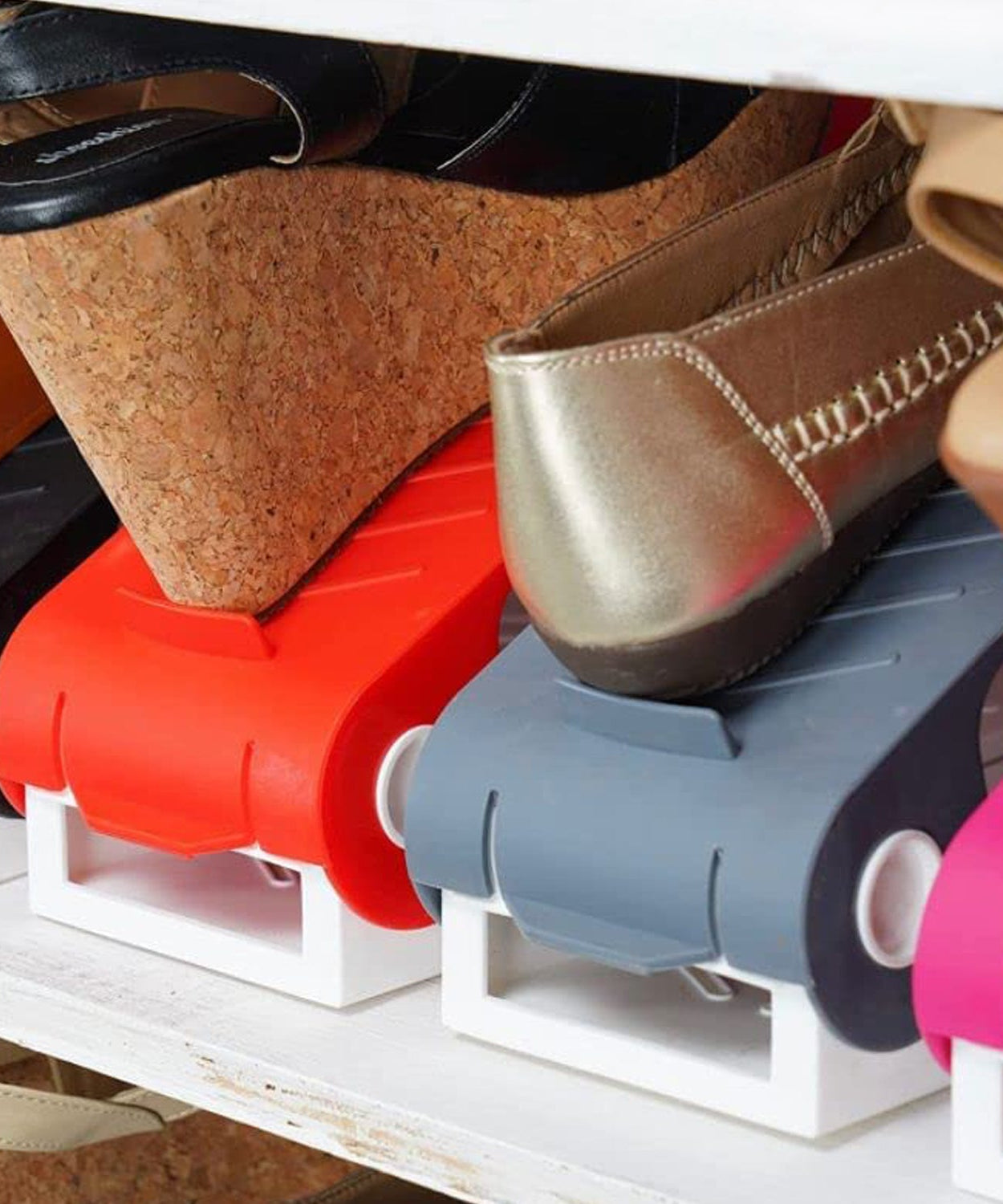 Versatile shoe organizer for small spaces and closets